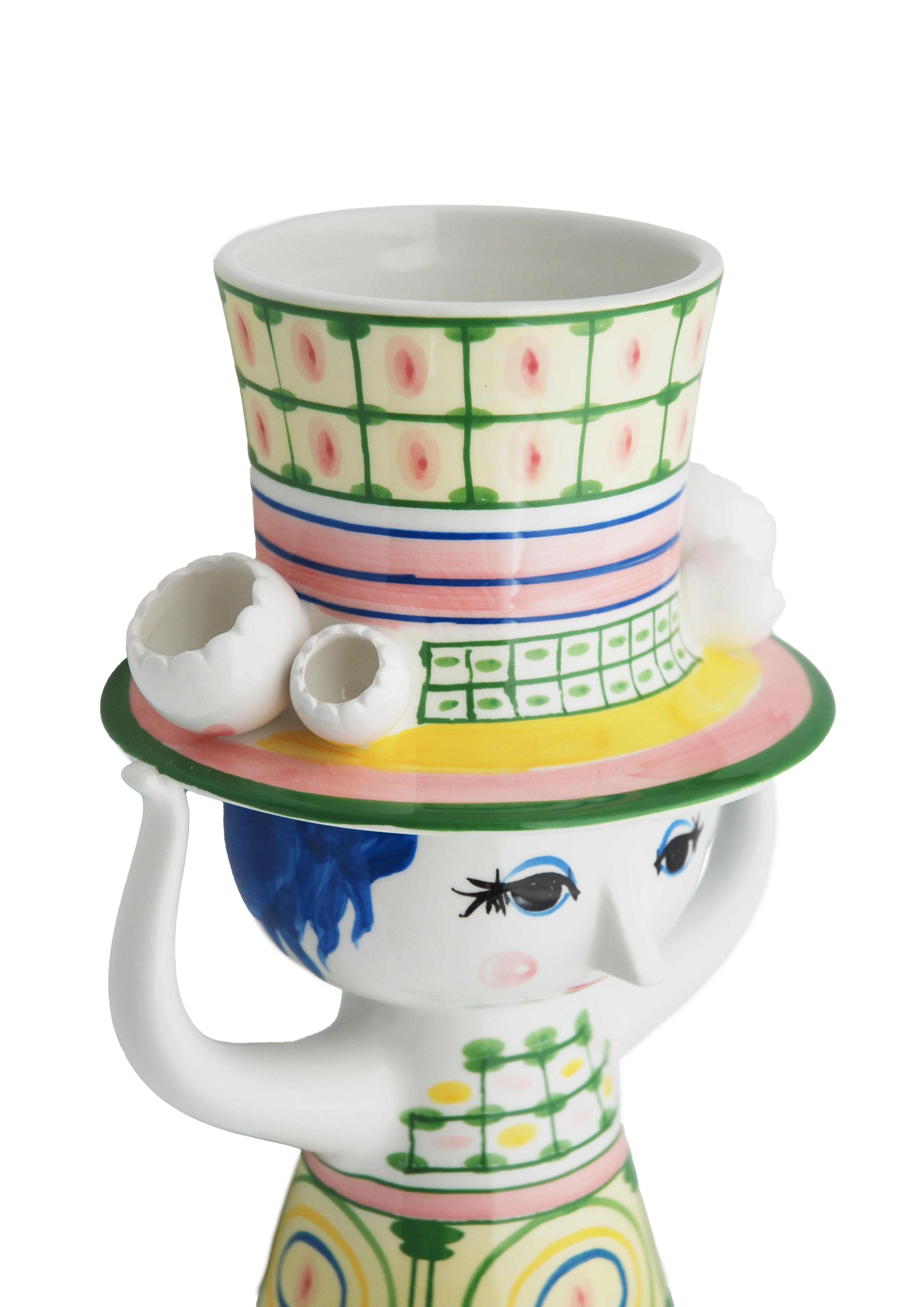 Vas H24.5 cm från Bjørn Wiinblad i färgen Grön, tillverkad av Keramik