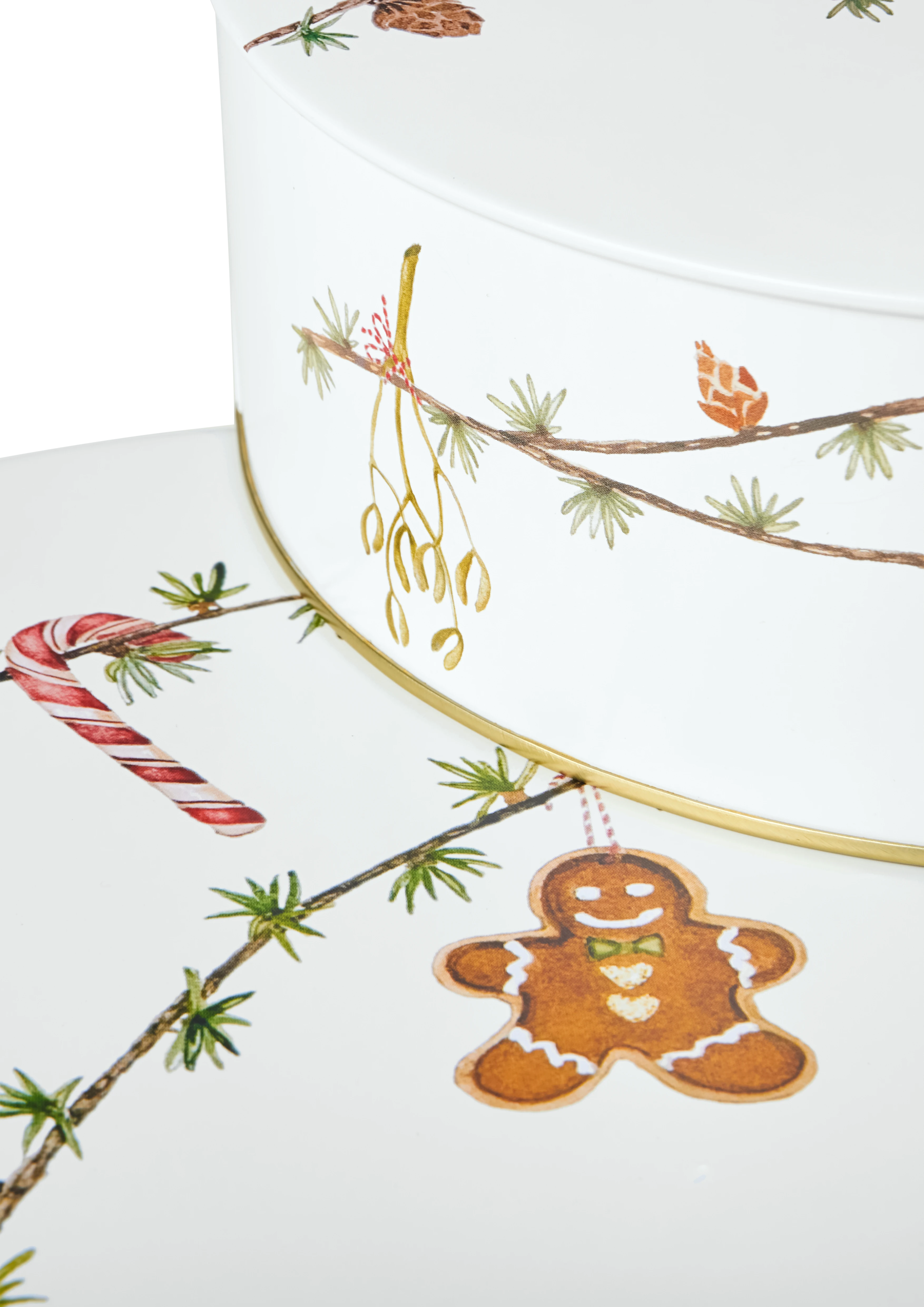 Oppbevaringsboks Ø20/Ø22 2023 2 stk. fra Kähler i fargen Hvit m. deko, laget av Metall