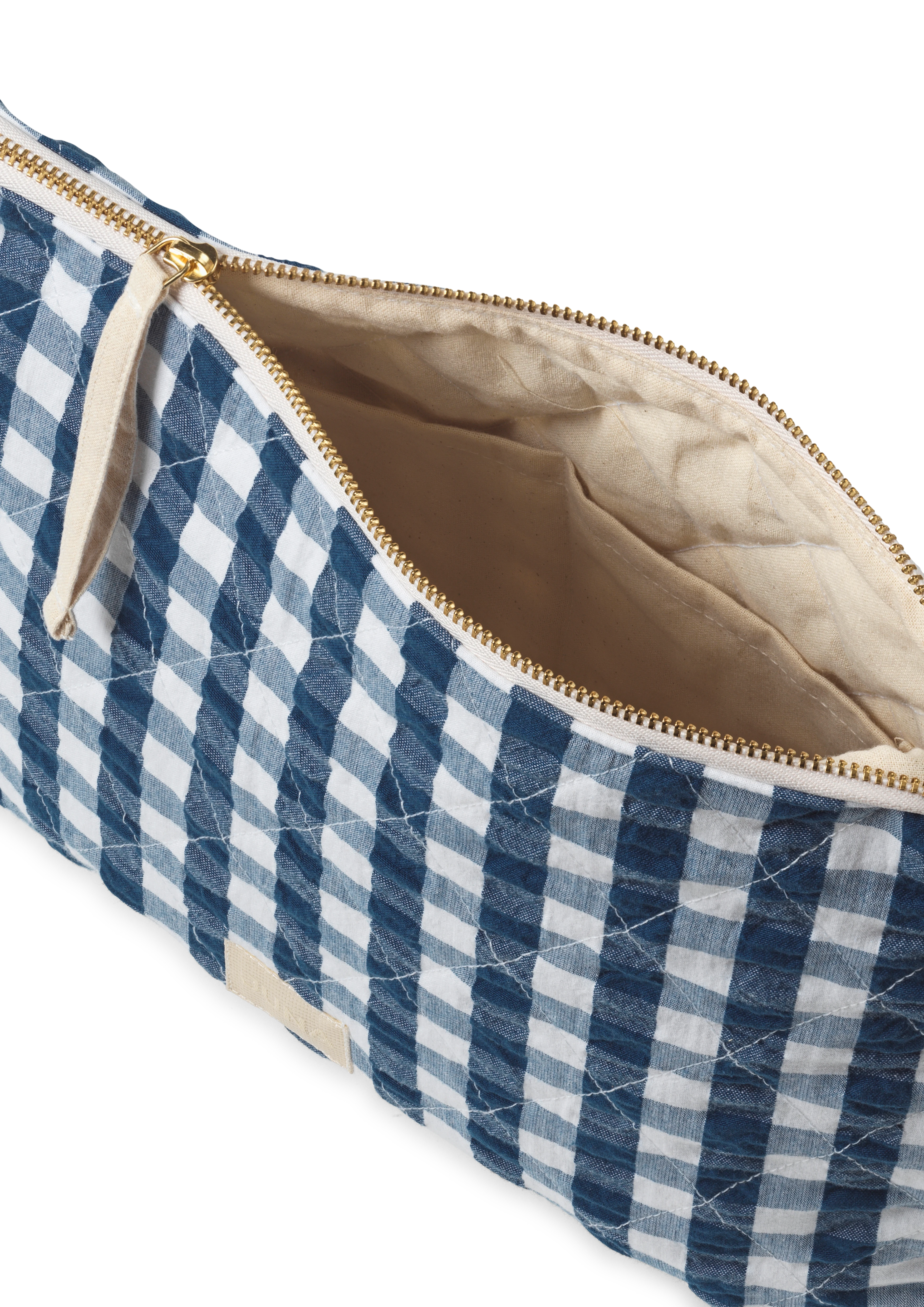 Karla Toiletry Bag 30x10x20 cm from JUNA in Dark blue/White color, made of Cotton