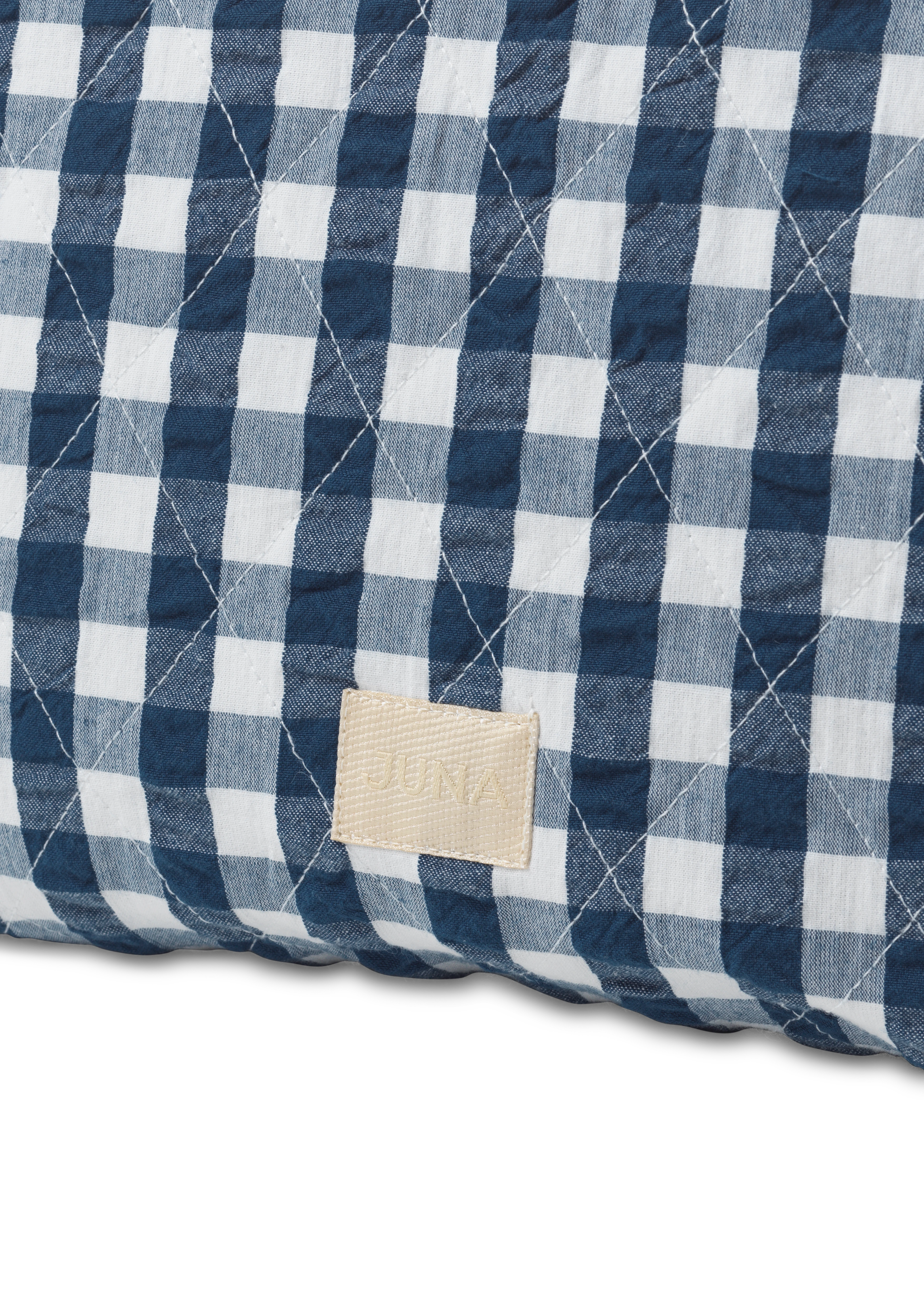 Karla Toilettaske 30x10x20 cm fra JUNA i farven Mørk blå/Hvid, lavet af Bomuld