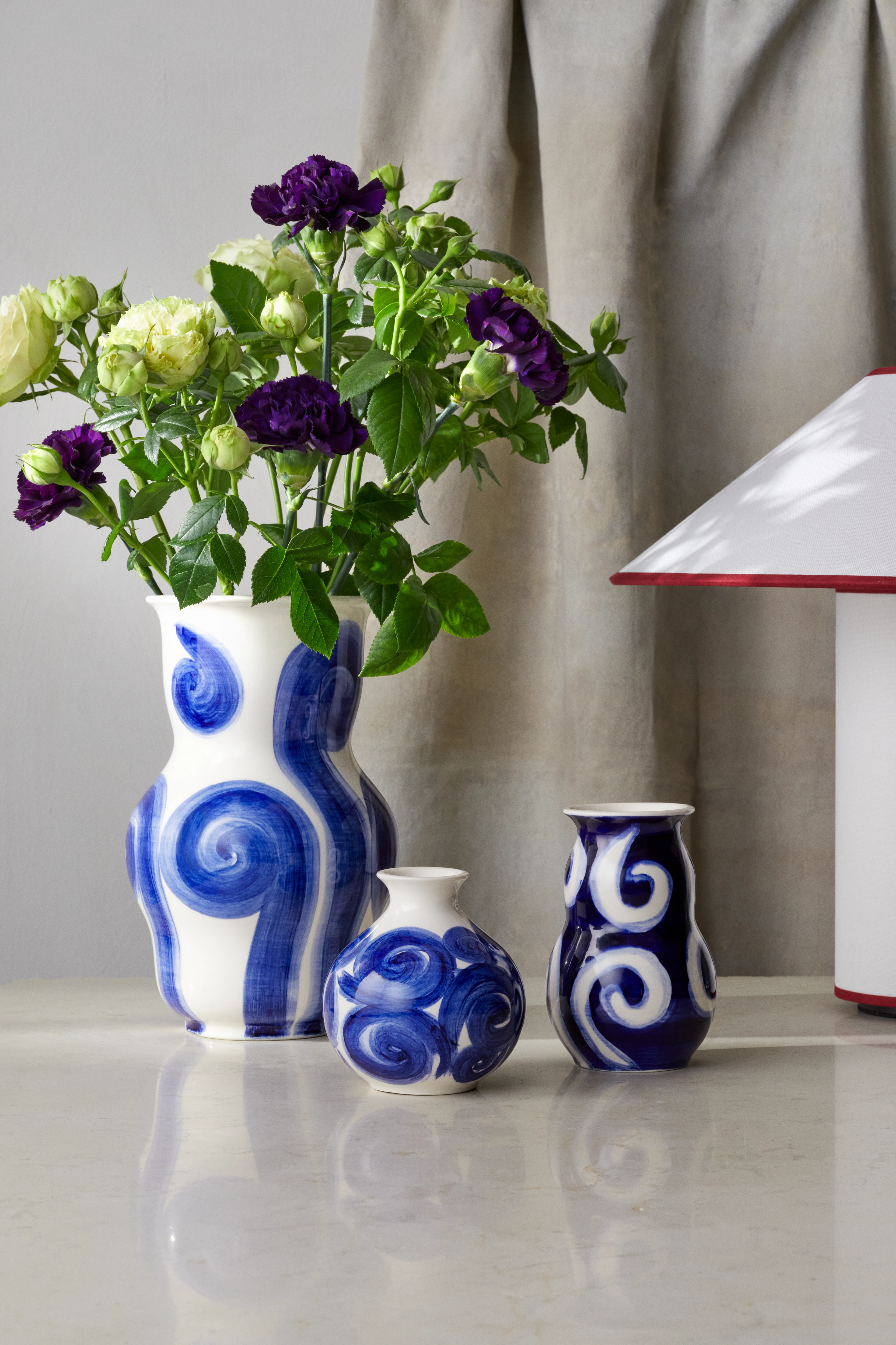 Vase H13 cm from Kähler  in Blue color, made of Ceramics