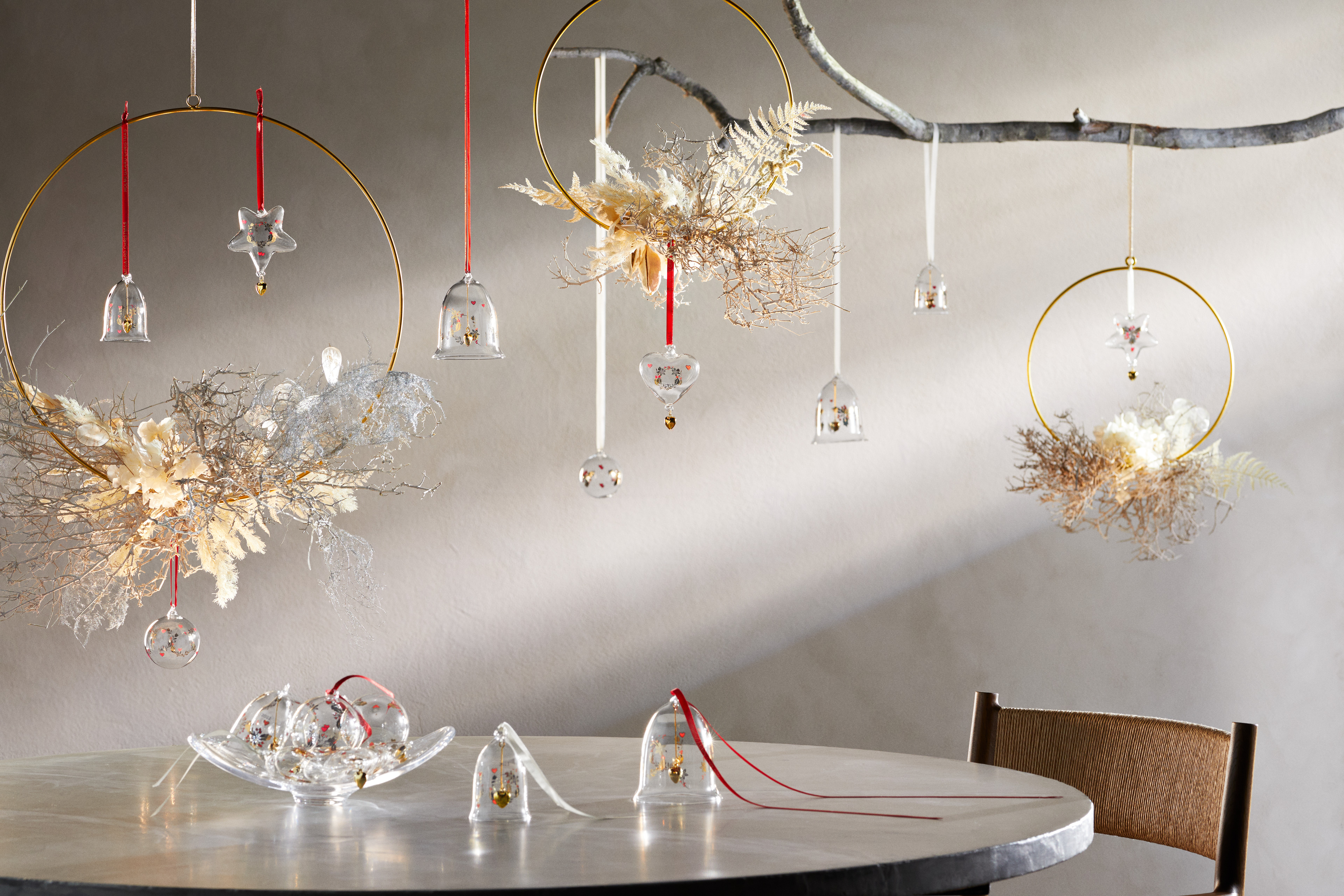 Hanging Christmas decorations in glass by Ann-Sofi Romme for Holmegaard