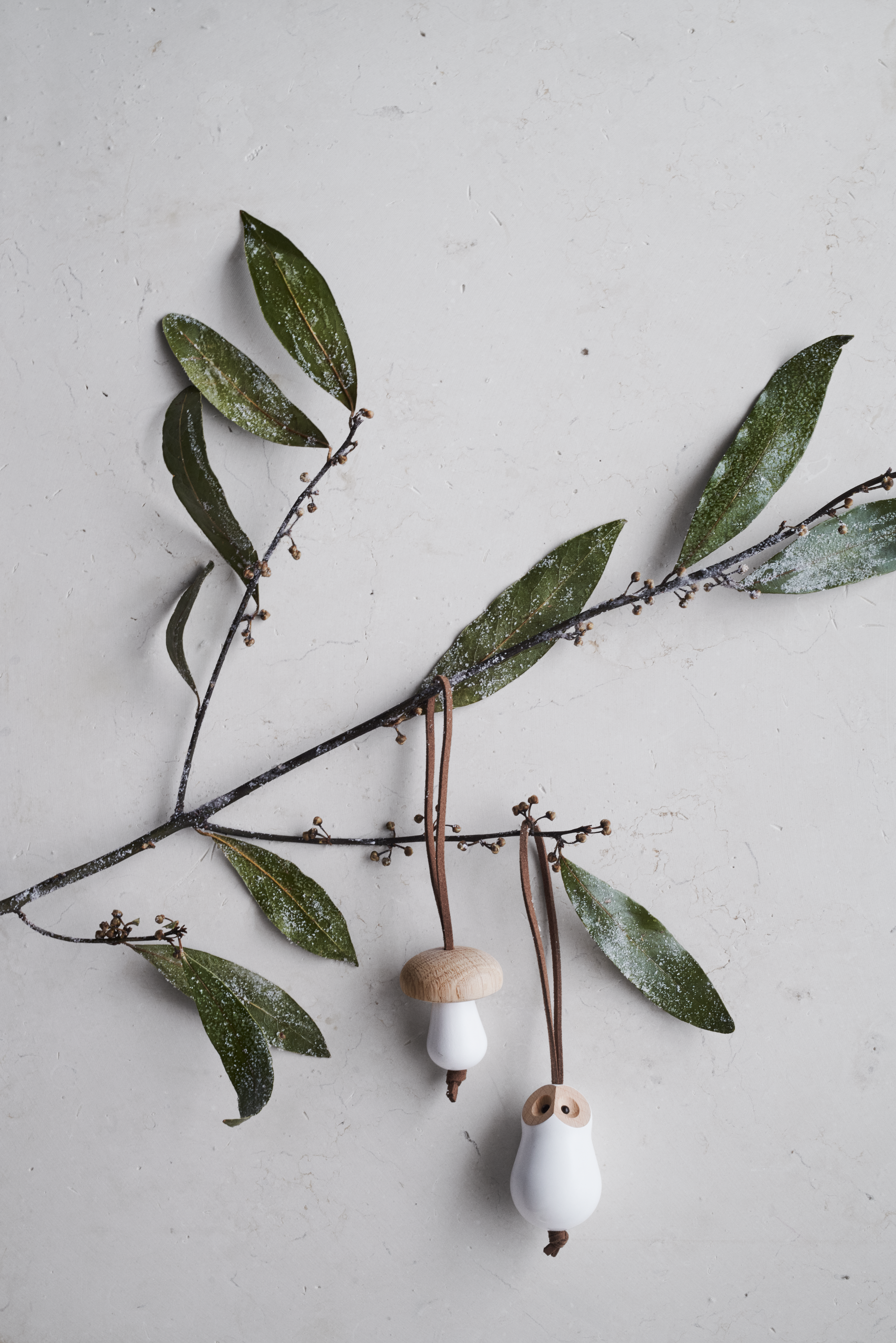 Rosendahl Owl Ø4 cm in Glossy white from serie Forest Tales