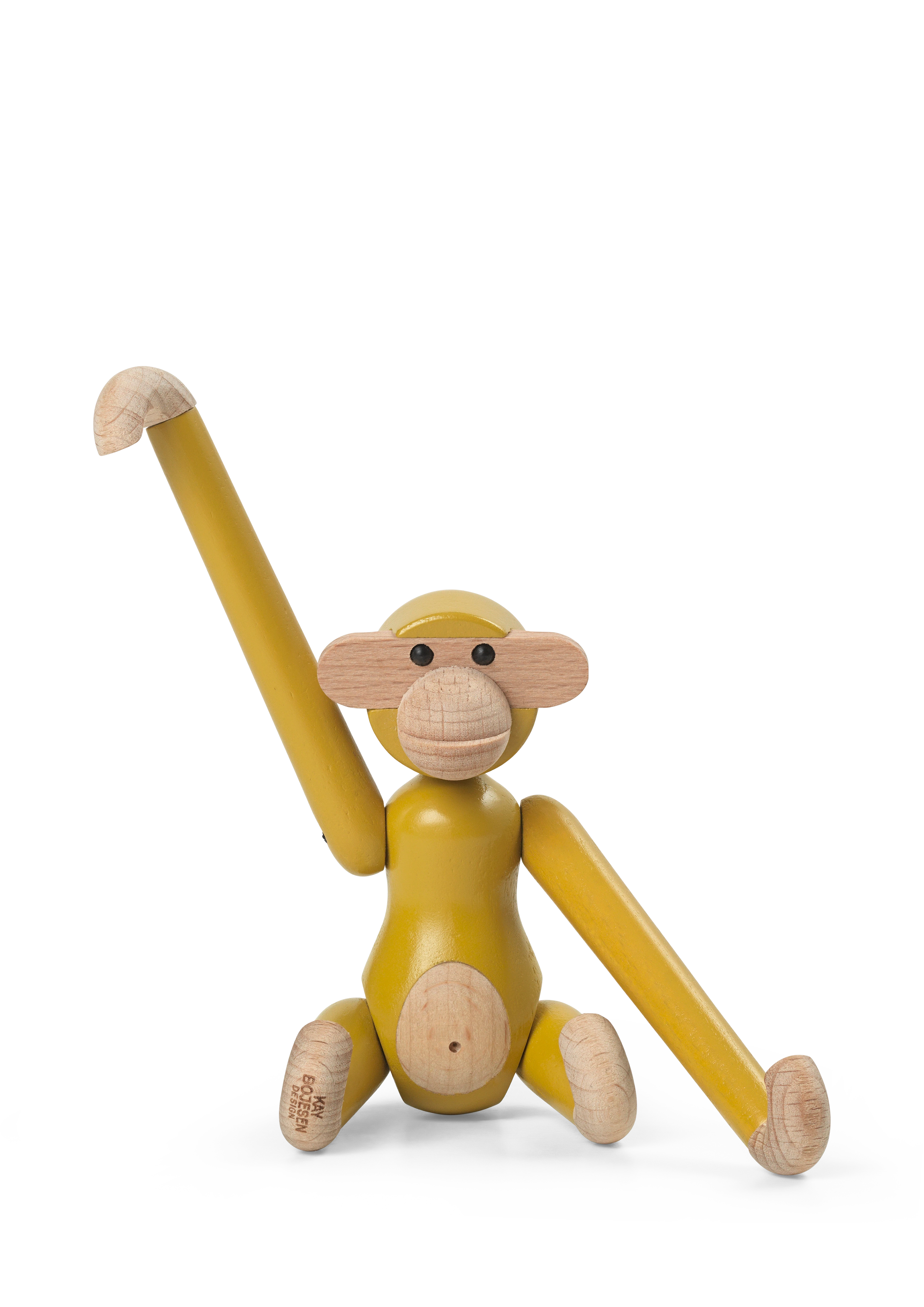Monkey mini from Kay Bojesen in Vintage Yellow color, made of Wood