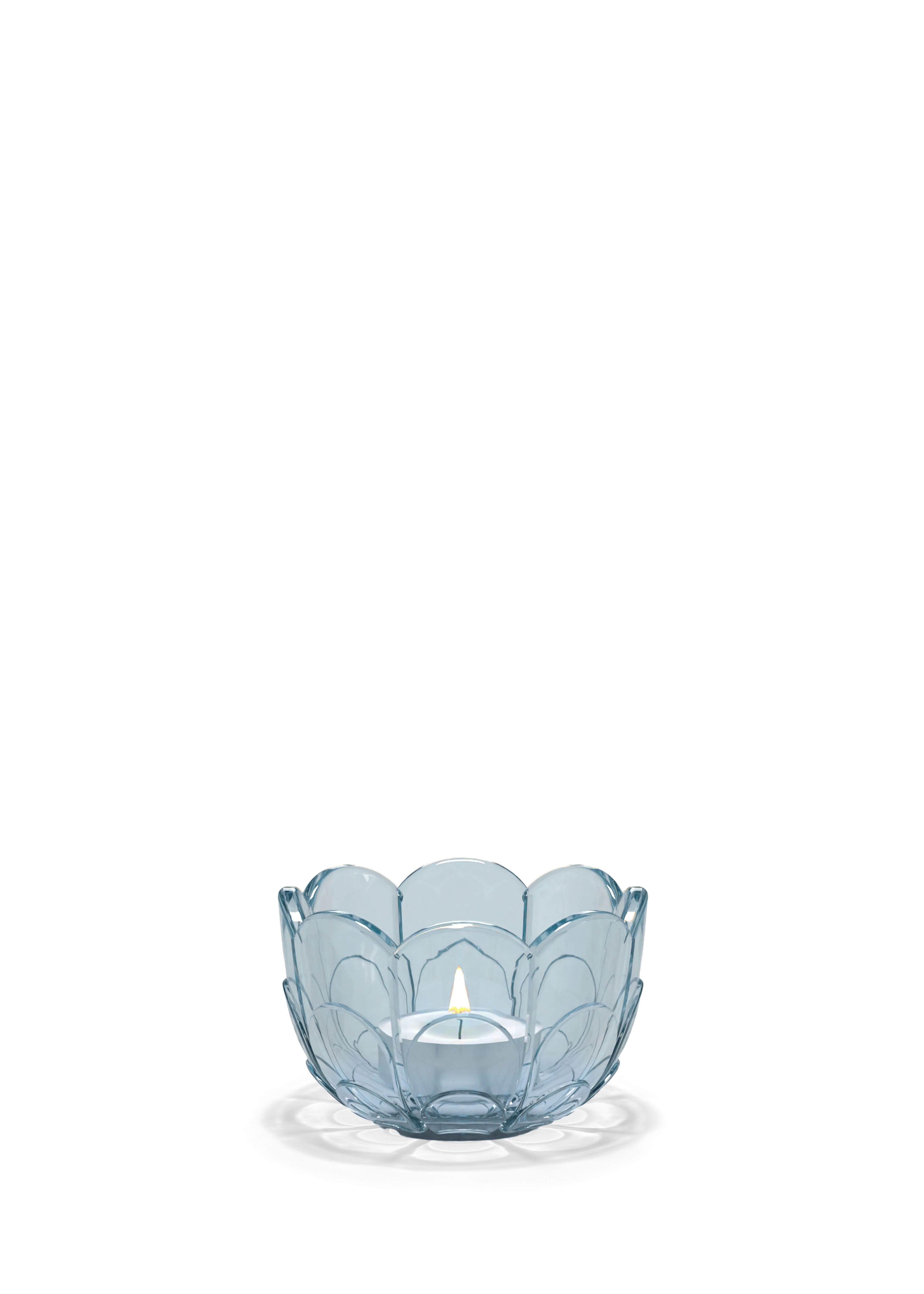 Telyslykt Ø7 cm fra Holmegaard i fargen Blue Iris, laget av Glass