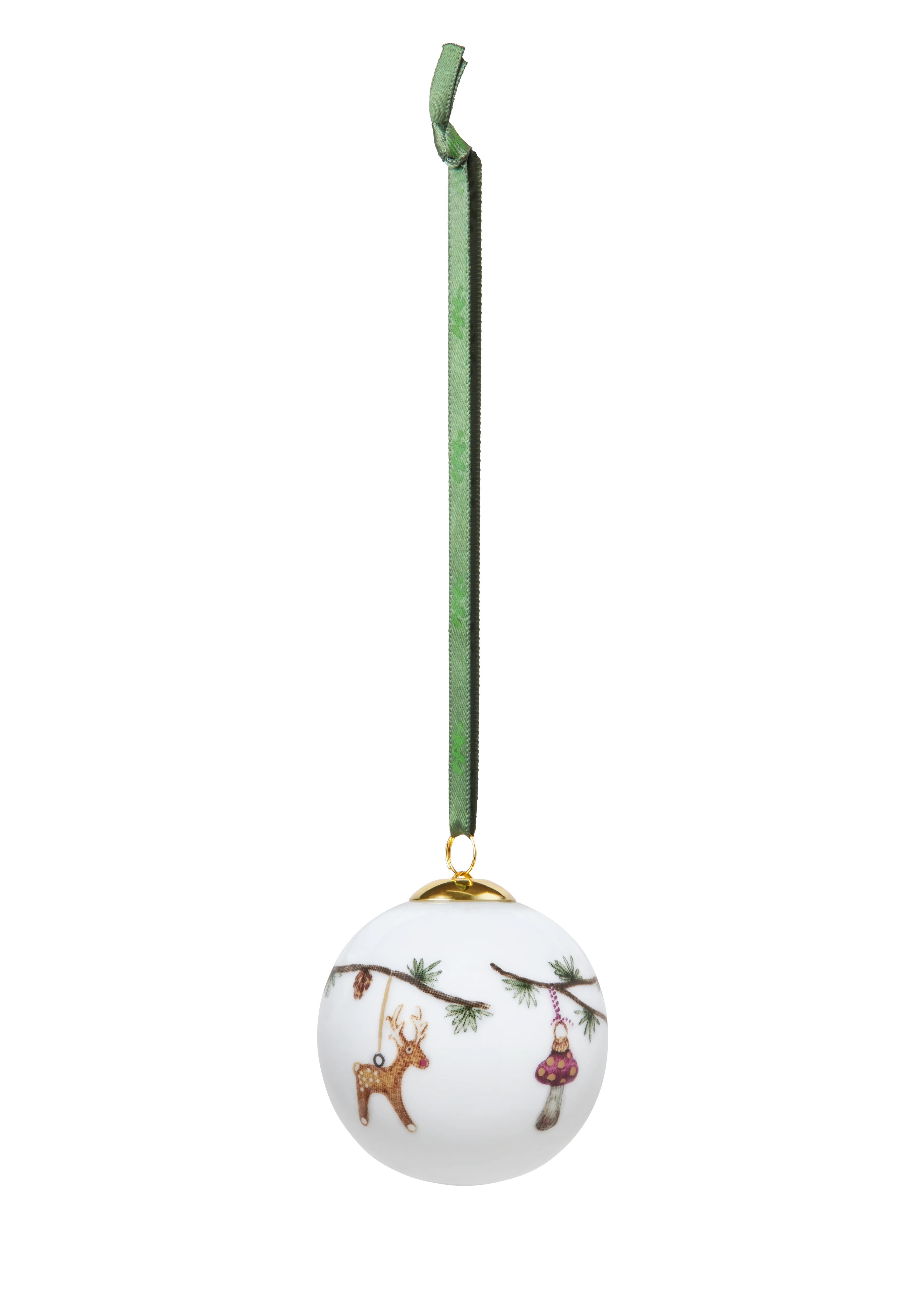 Bauble 2023 Ø6 cm from Kähler  in White w. deco color, made of Ceramics