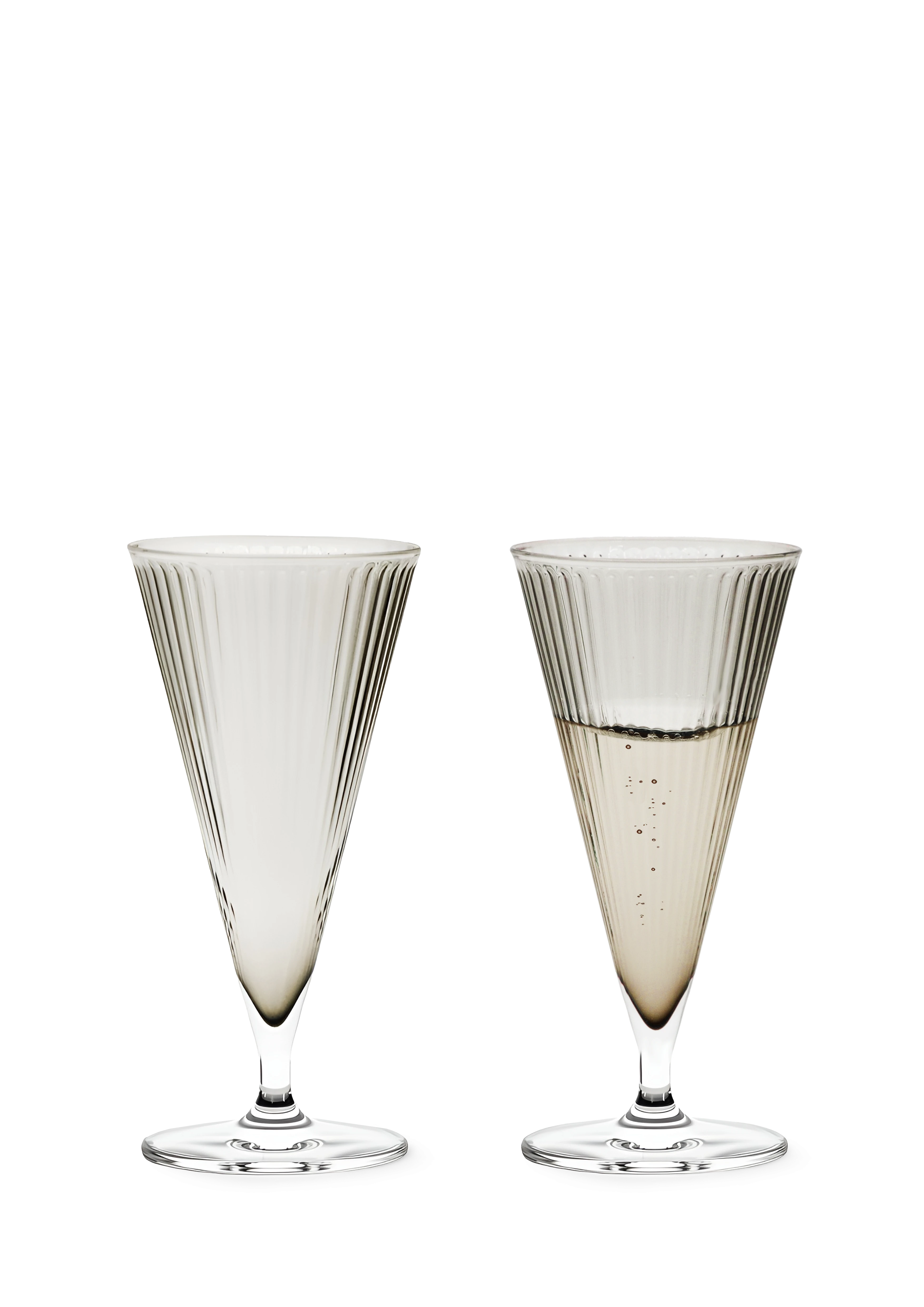 Champagne Glass 20 cl 2 pcs. from Rosendahl in Smoke color, made of Glass