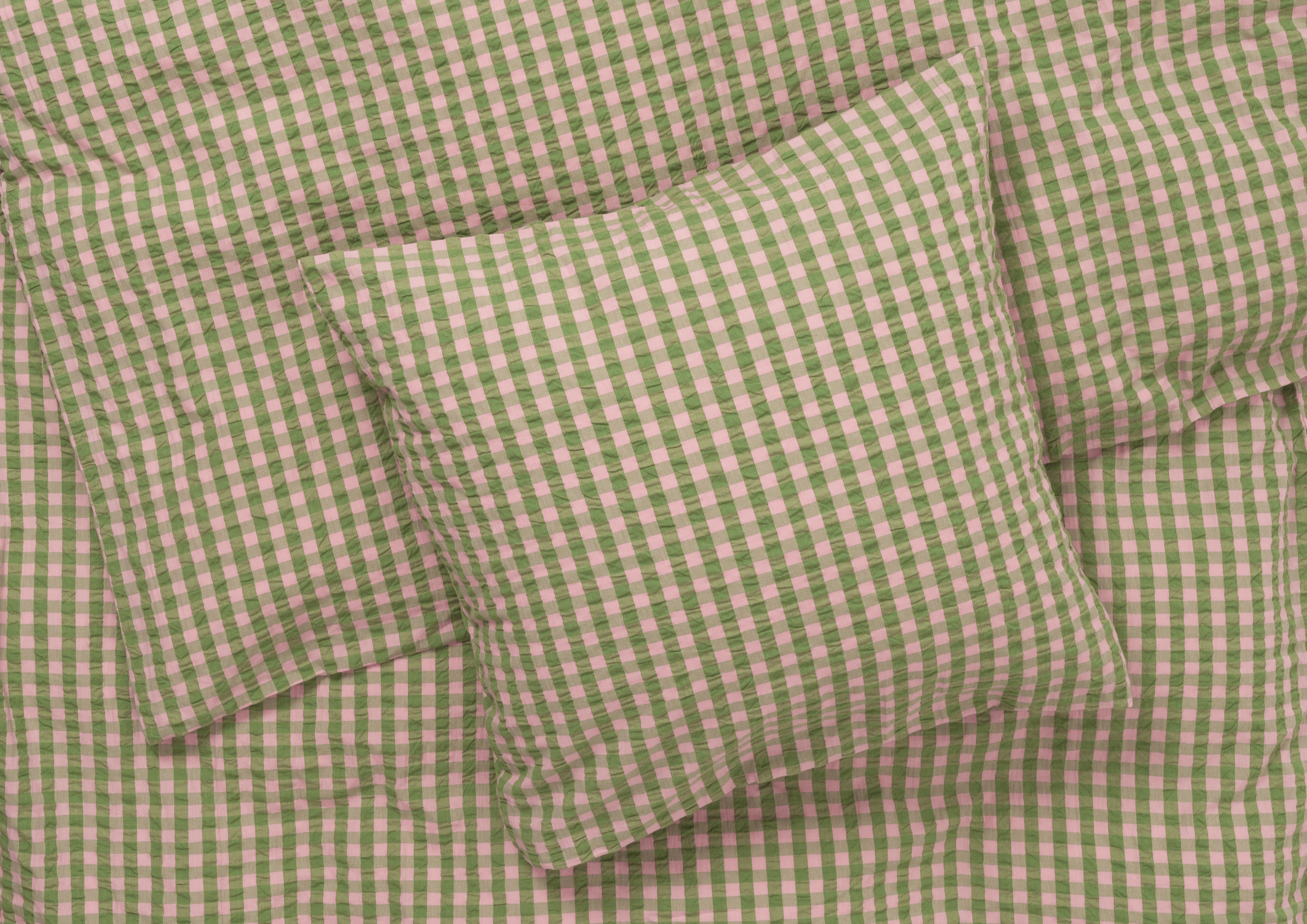 Bed linen 140x220 cm from JUNA in Green/Soft Pink color, made of Cotton