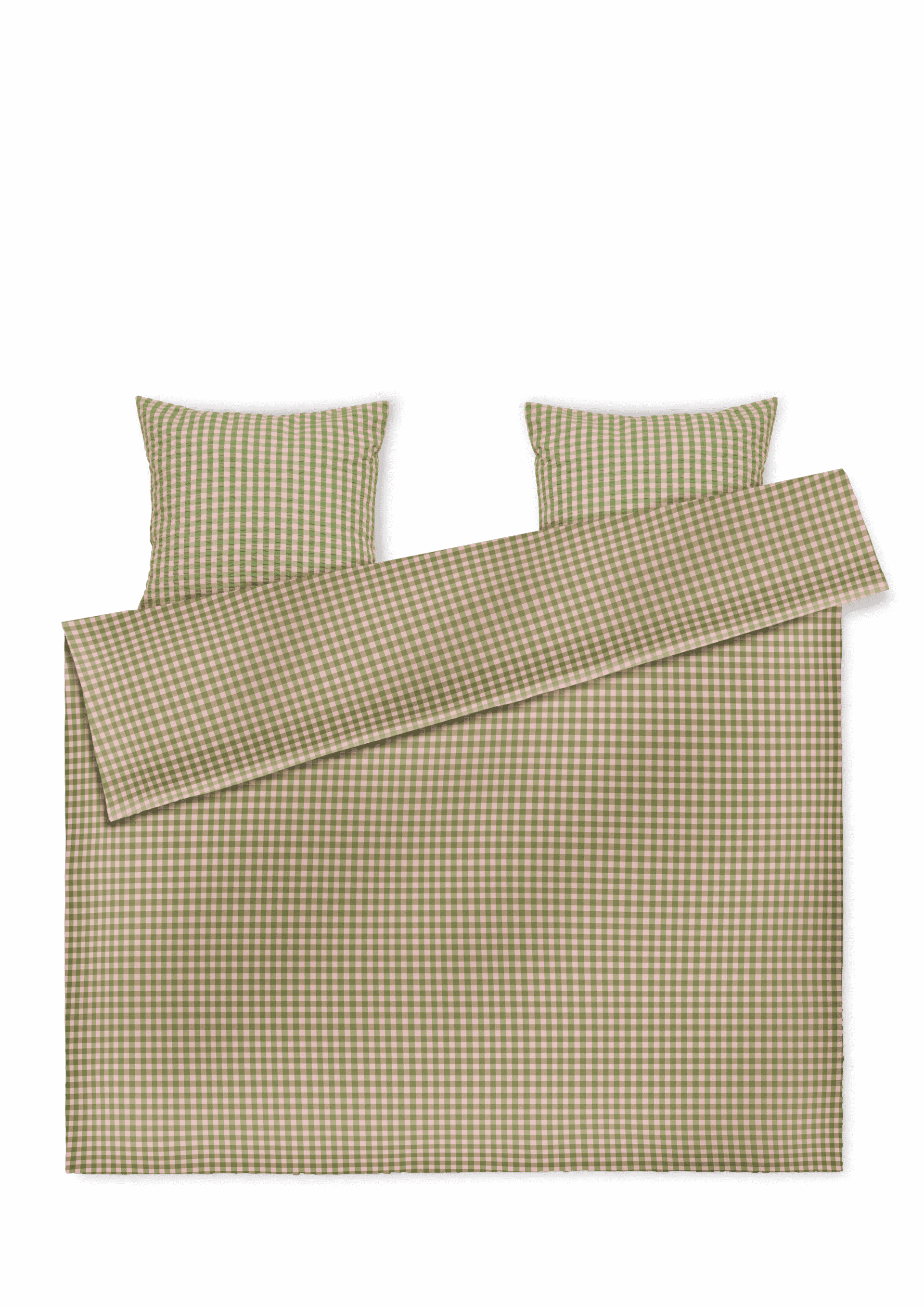 JUNA Bæk&Bølge Bed linen 200x220 cm green/soft pink DK