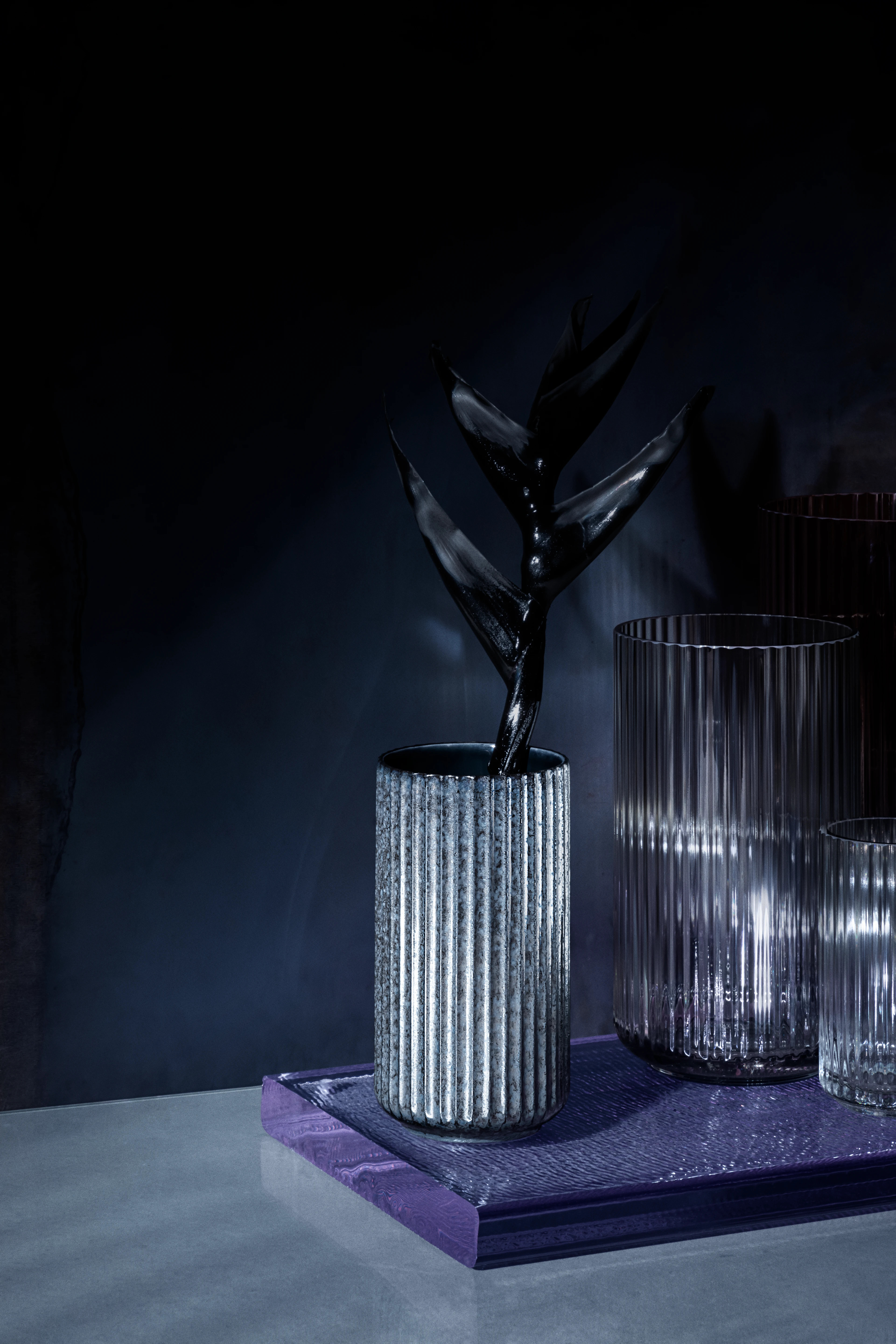 Radiance Vase H20.5 cm fra Lyngby Porcelæn i farven Blå, lavet af Keramik