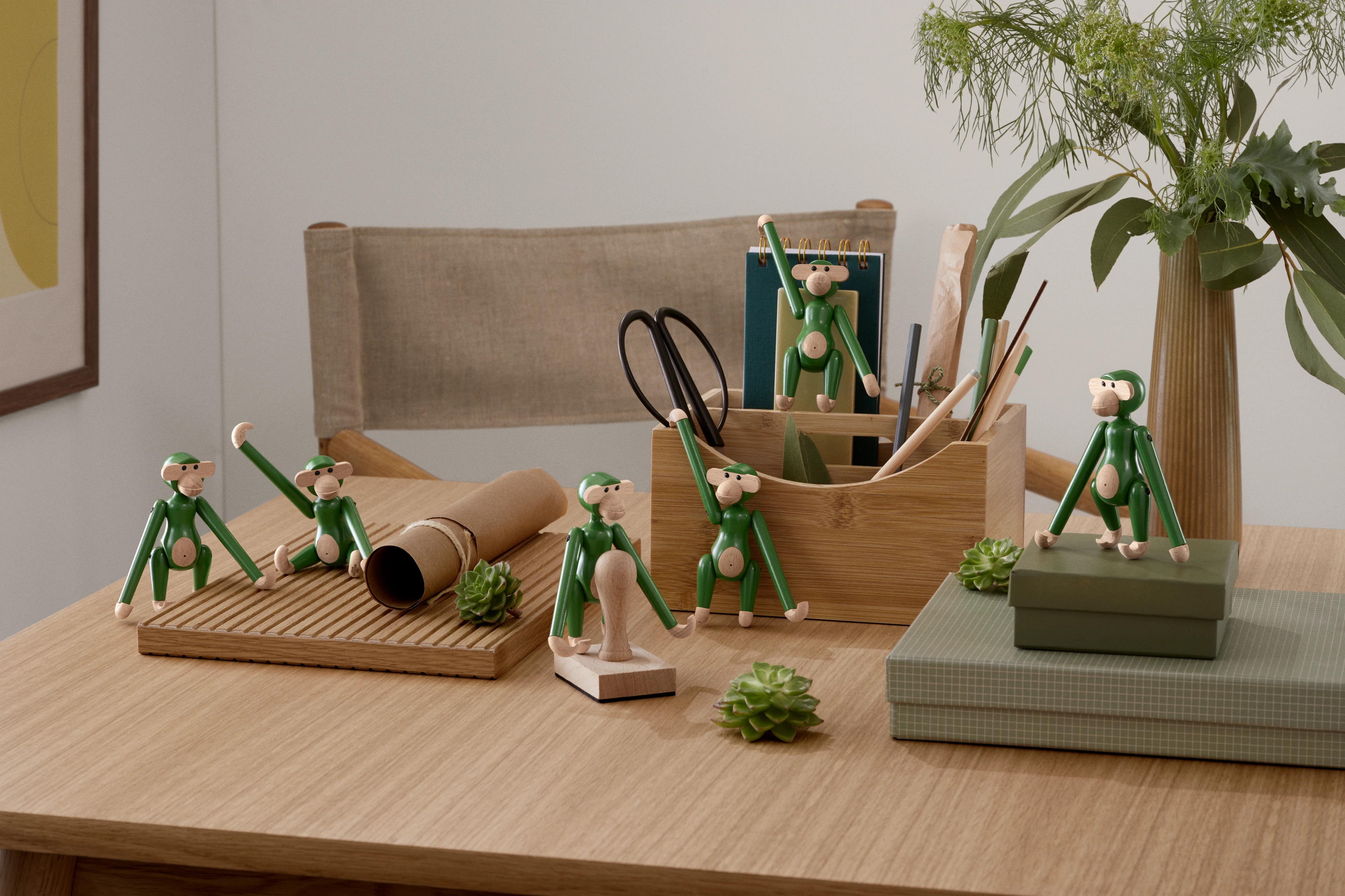 Monkey mini from Kay Bojesen in Vintage Green color, made of Wood