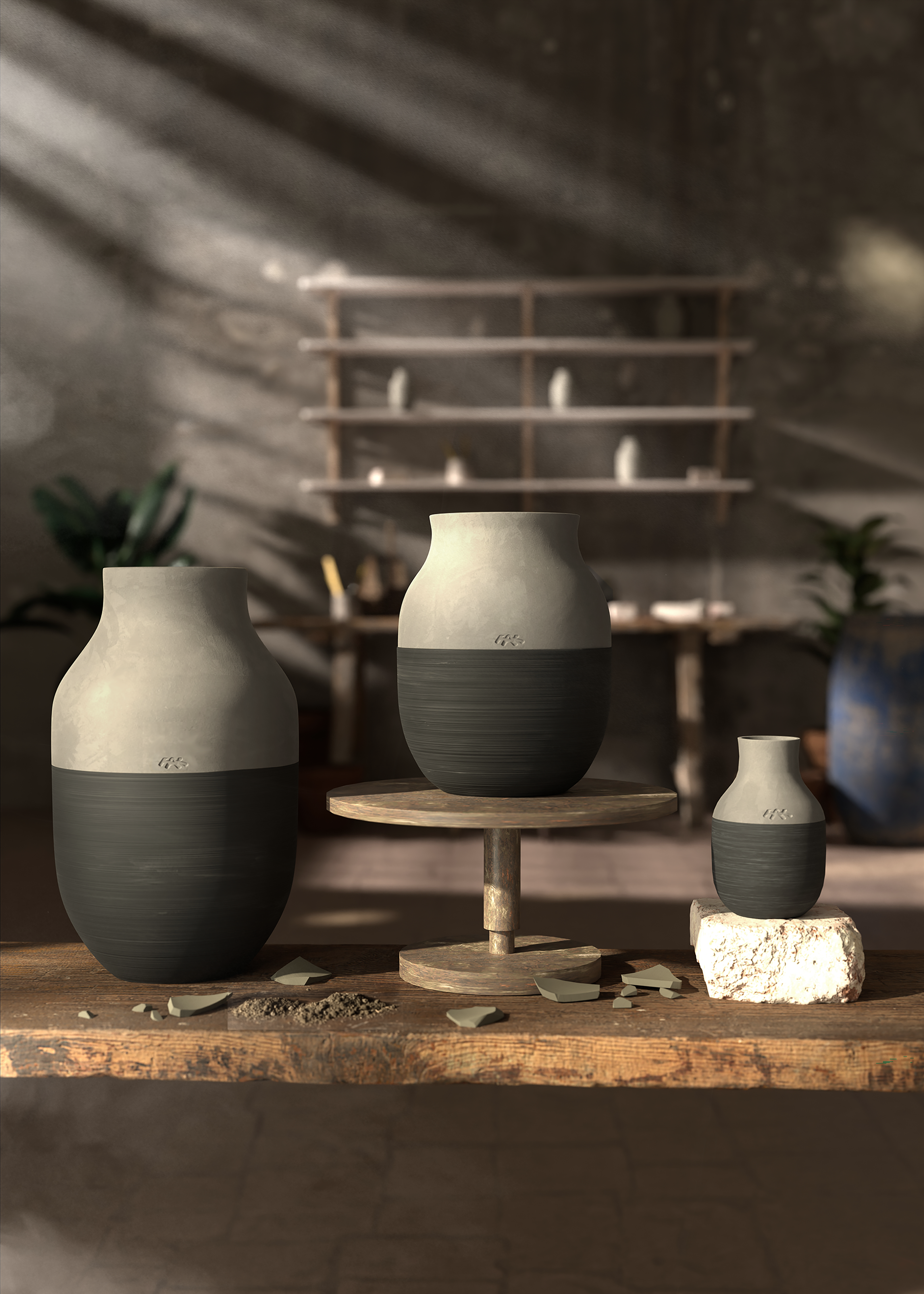 Kähler Vase H31 cm in Anthracite grey