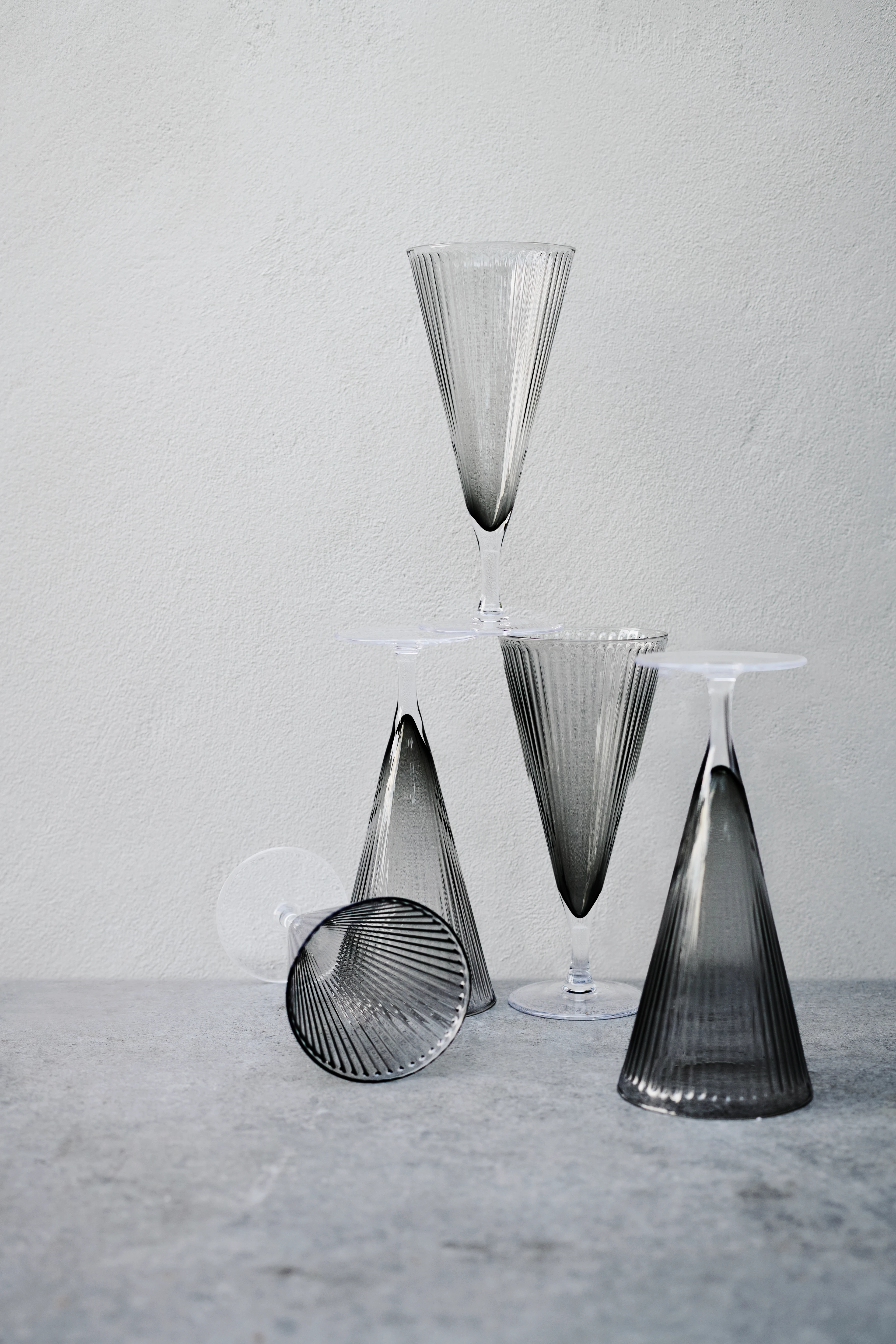 Champagne Glass 20 cl 2 pcs. from Rosendahl in Smoke color, made of Glass