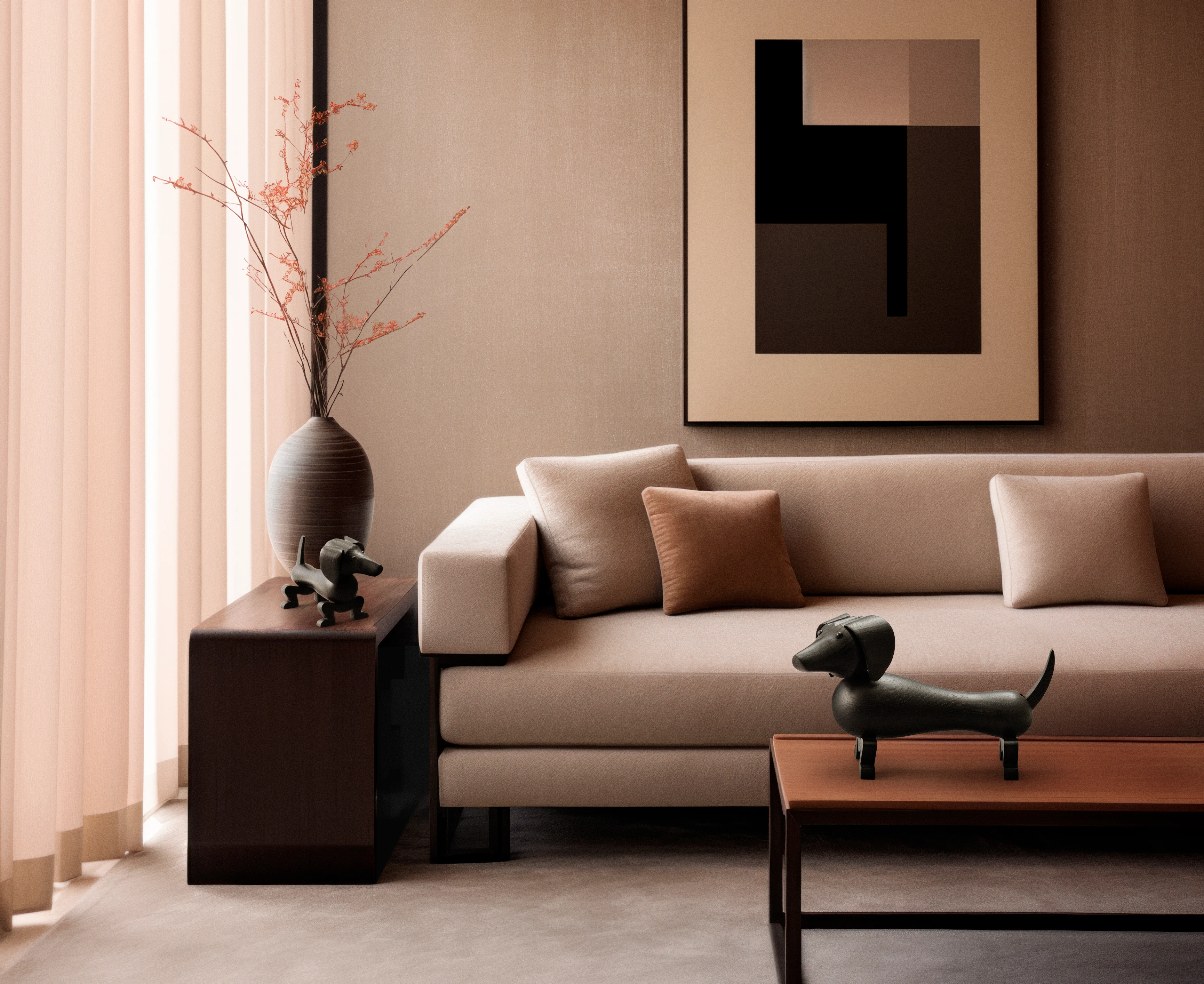 Dog medium from Kay Bojesen in Dark stained oak color, made of Wood