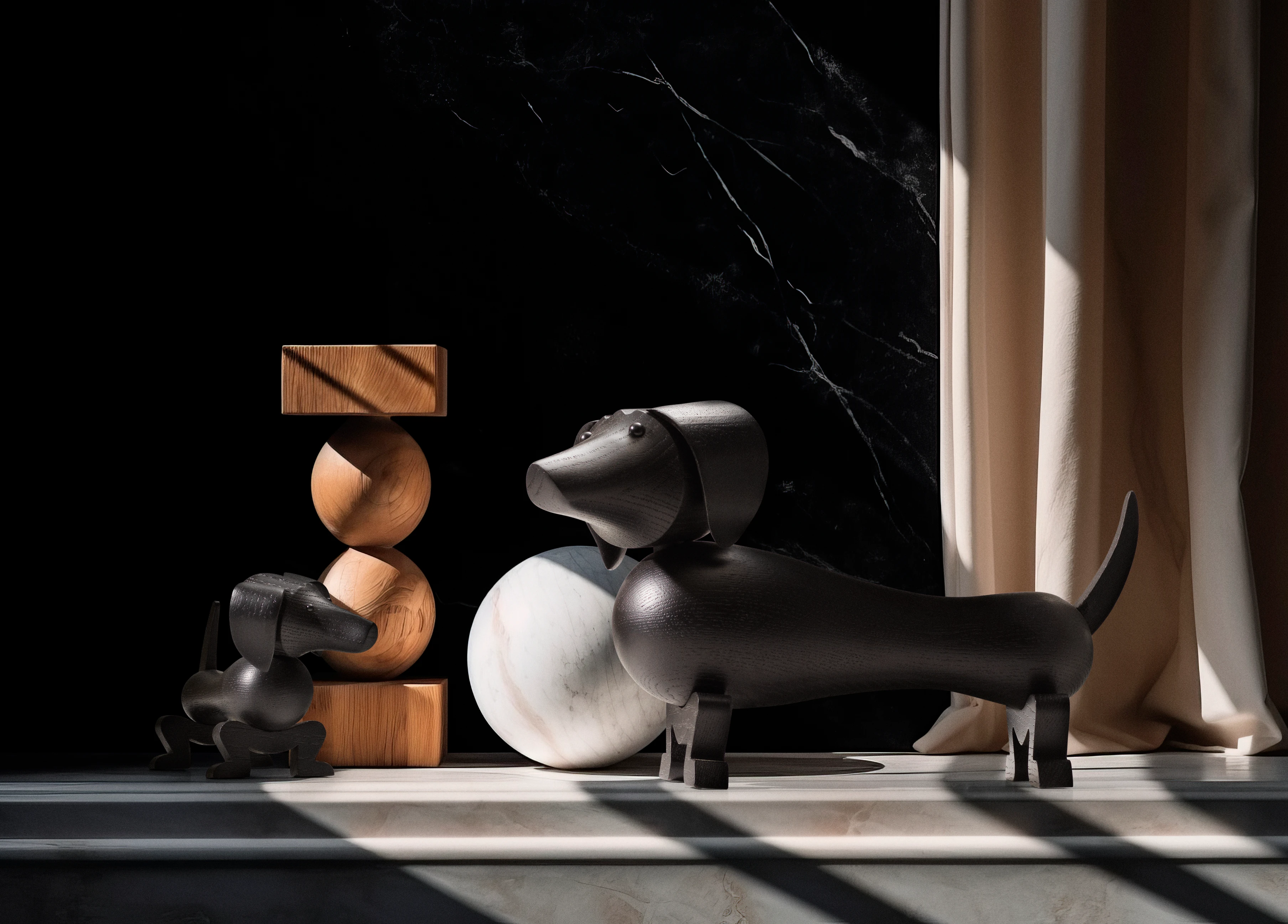 Dog small from Kay Bojesen in Dark stained oak color, made of Wood