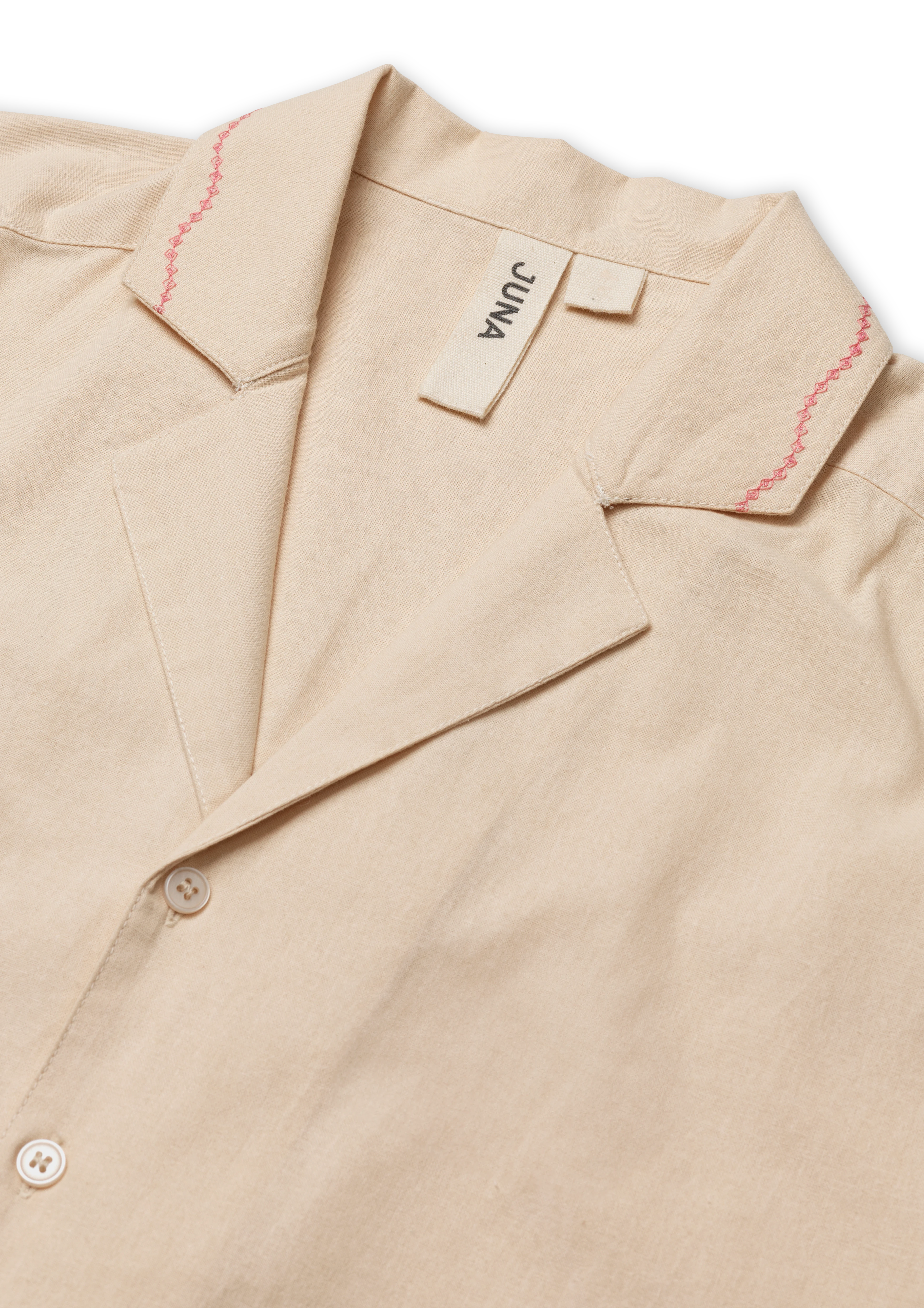 Sofie Shirt S/M fra JUNA i farven Sand, lavet af Bomuld