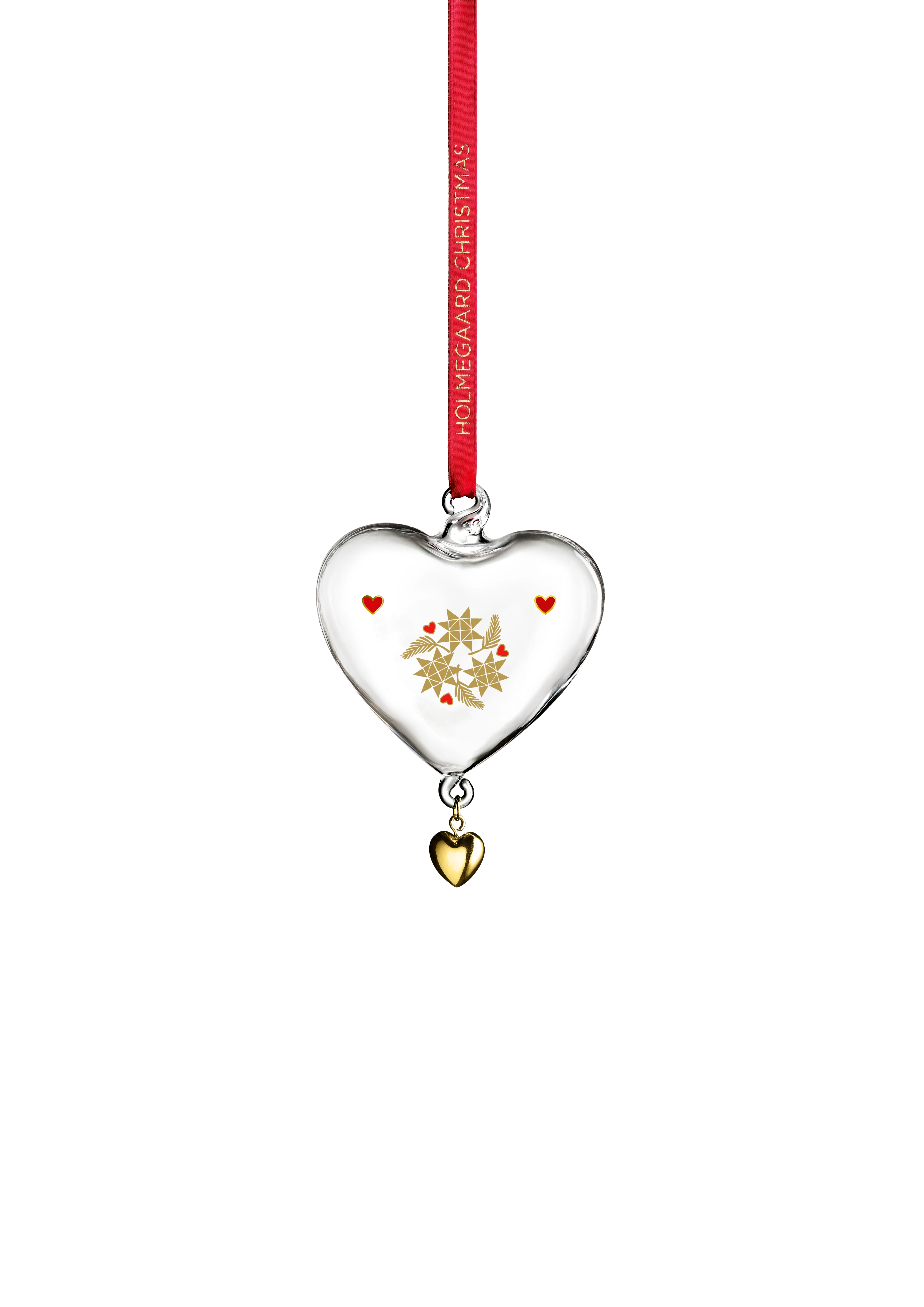 Weihnachtsherz 2024 klein von Holmegaard in der Farbe Klar, hergestellt aus Glas