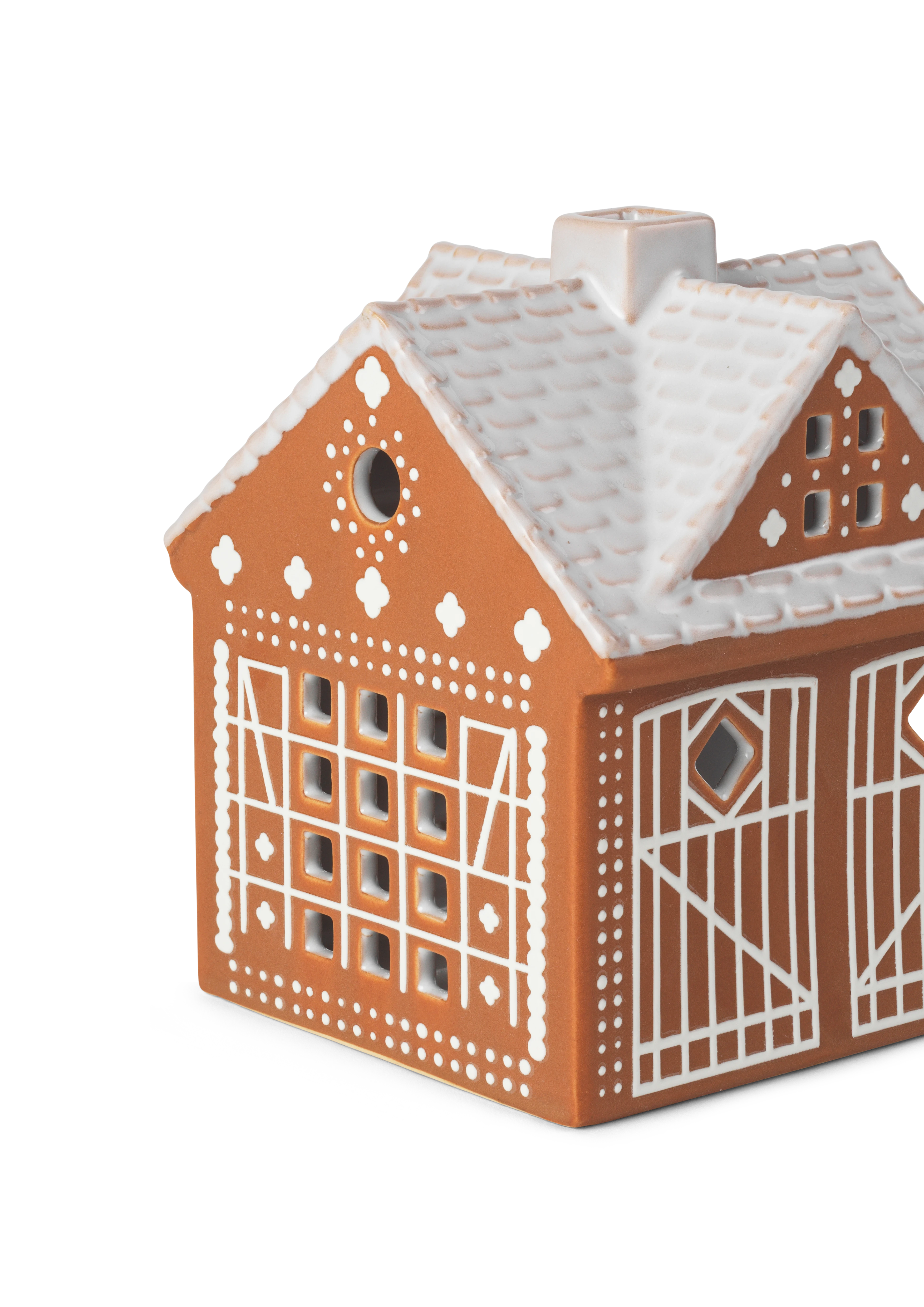 Lighthouse Christmas Stable H11.5 from Kähler  in Brown color, made of Ceramics
