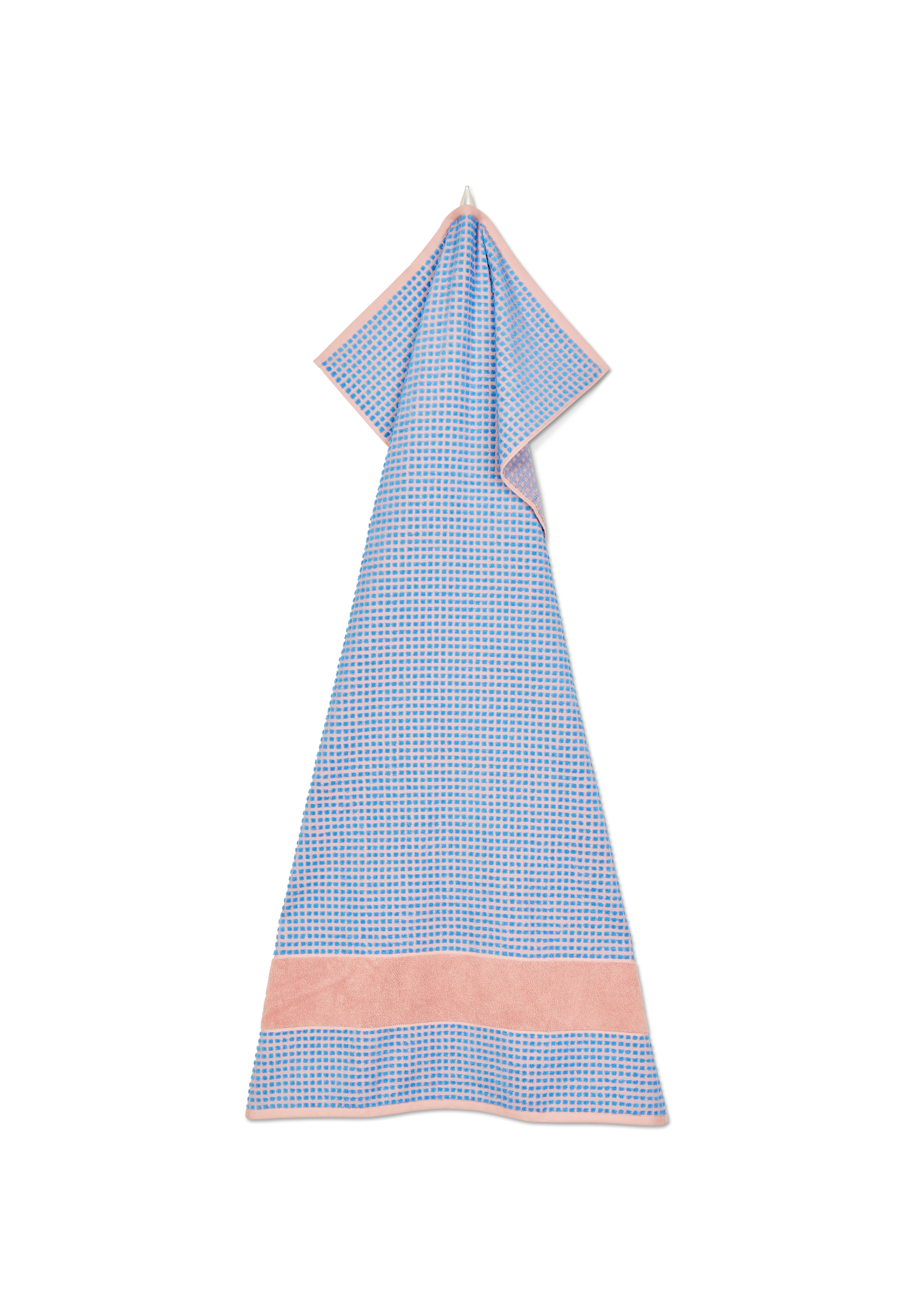 Håndkle 70x140 cm fra JUNA i fargen Soft pink/Blå, laget av Bomull