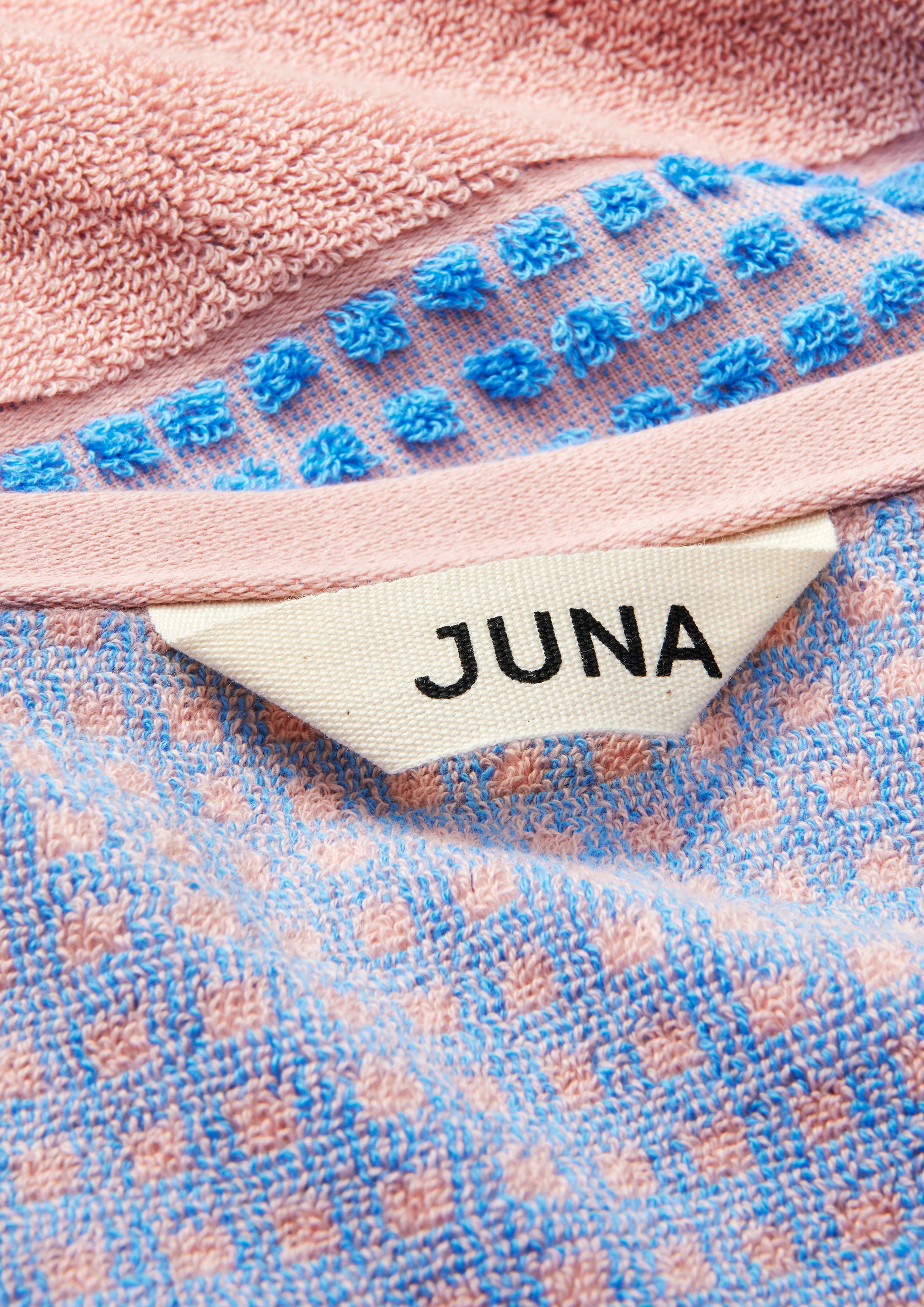 Towel 70x140 cm from JUNA in Soft Pink/Blue color, made of Cotton