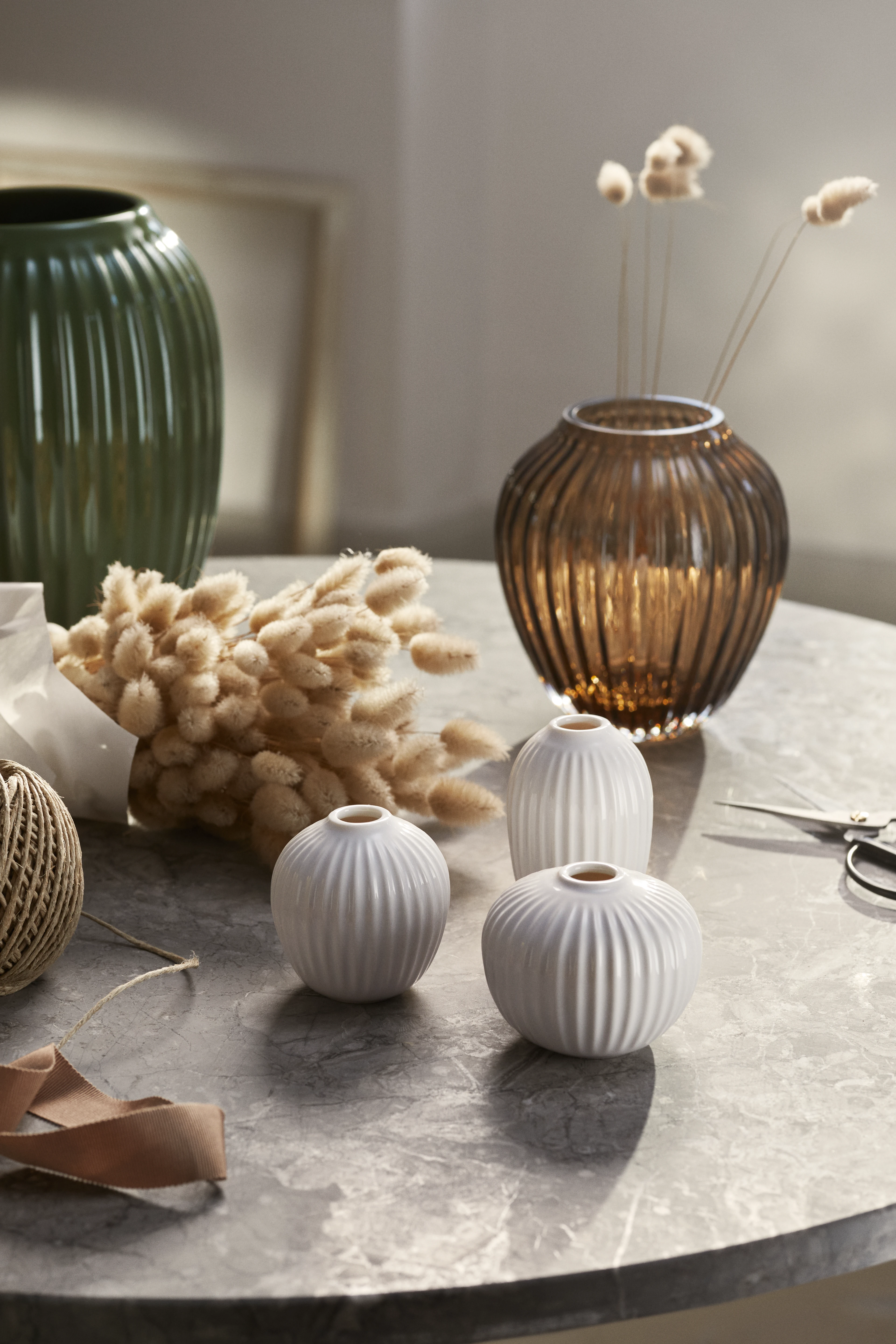 Vase miniature 3 pcs. from Kähler  in White color, made of Ceramics