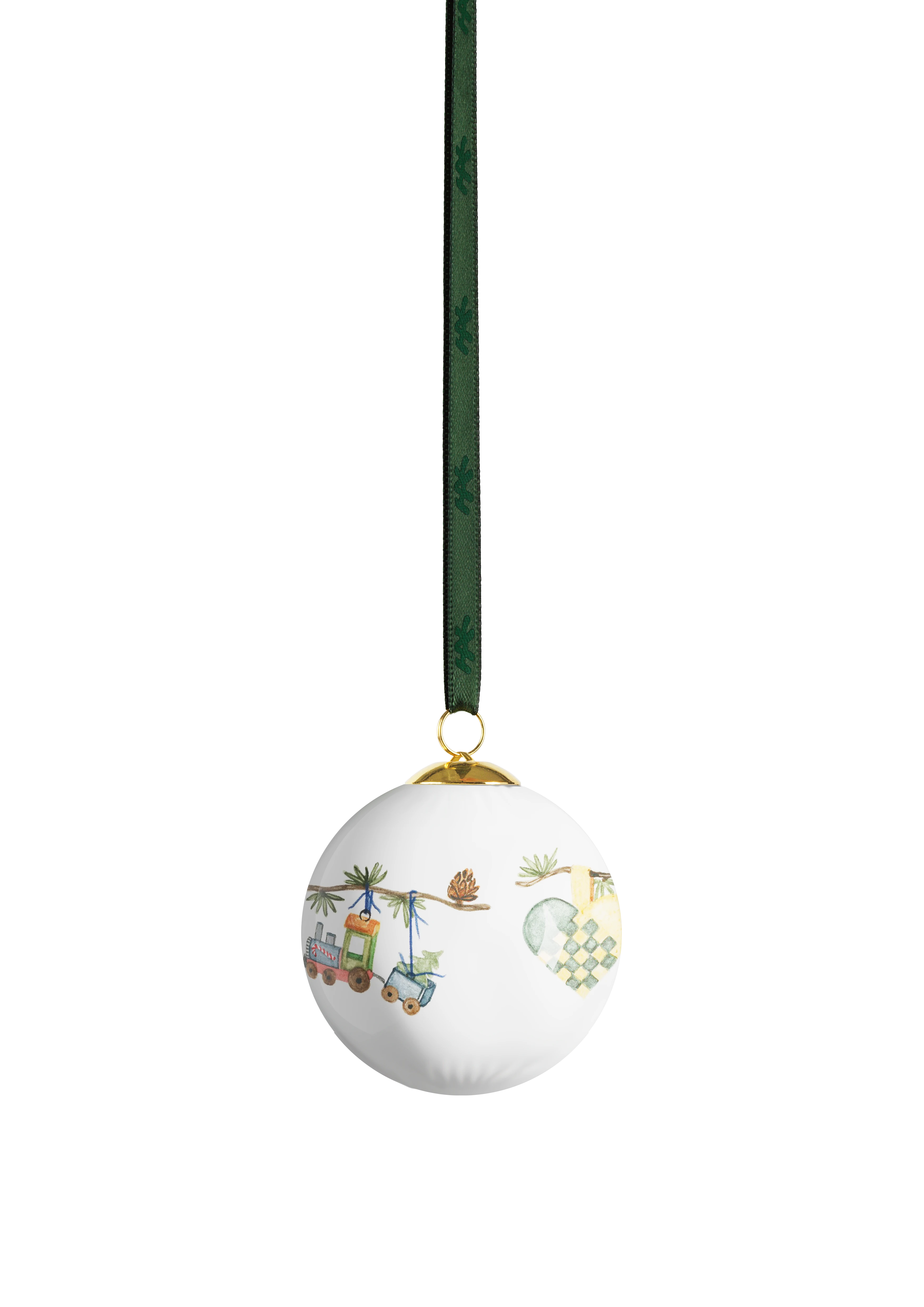 Bauble 2024 Ø6 cm from Kähler  in White w. deco color, made of Ceramics