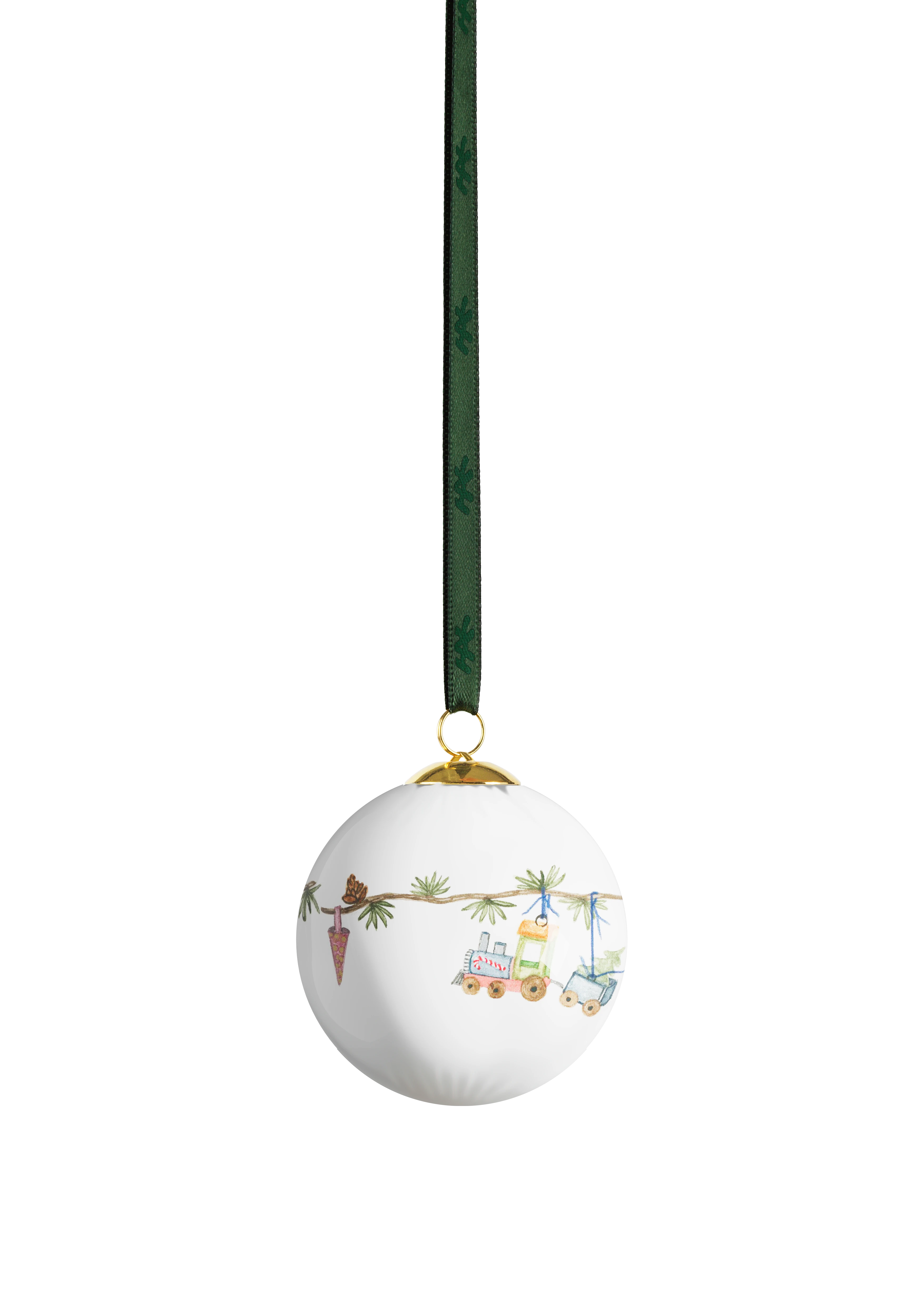 Bauble 2024 Ø6 cm from Kähler  in White w. deco color, made of Ceramics