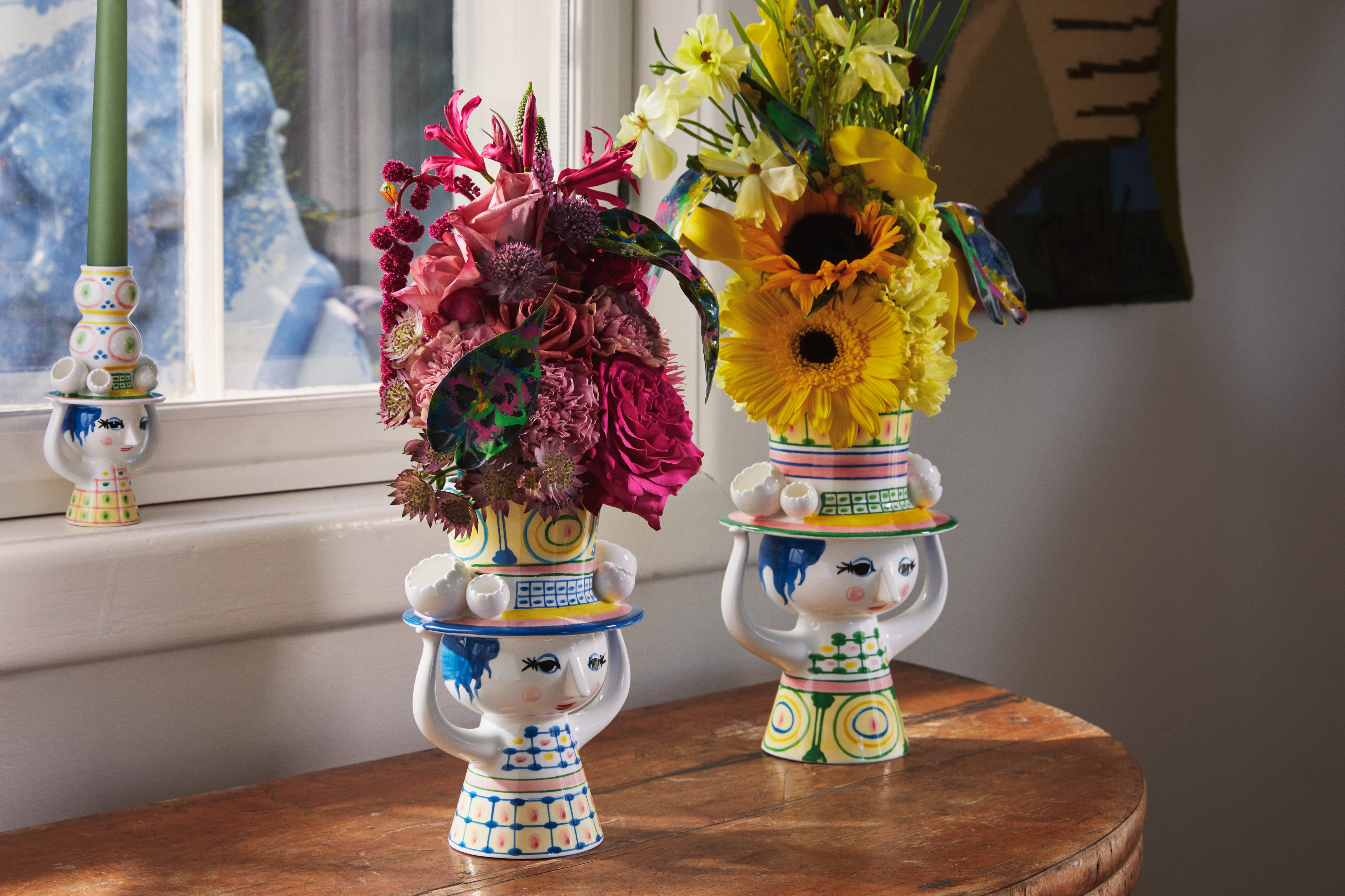 Vase H20.5 cm fra Bjørn Wiinblad i fargen Blå, laget av Keramikk