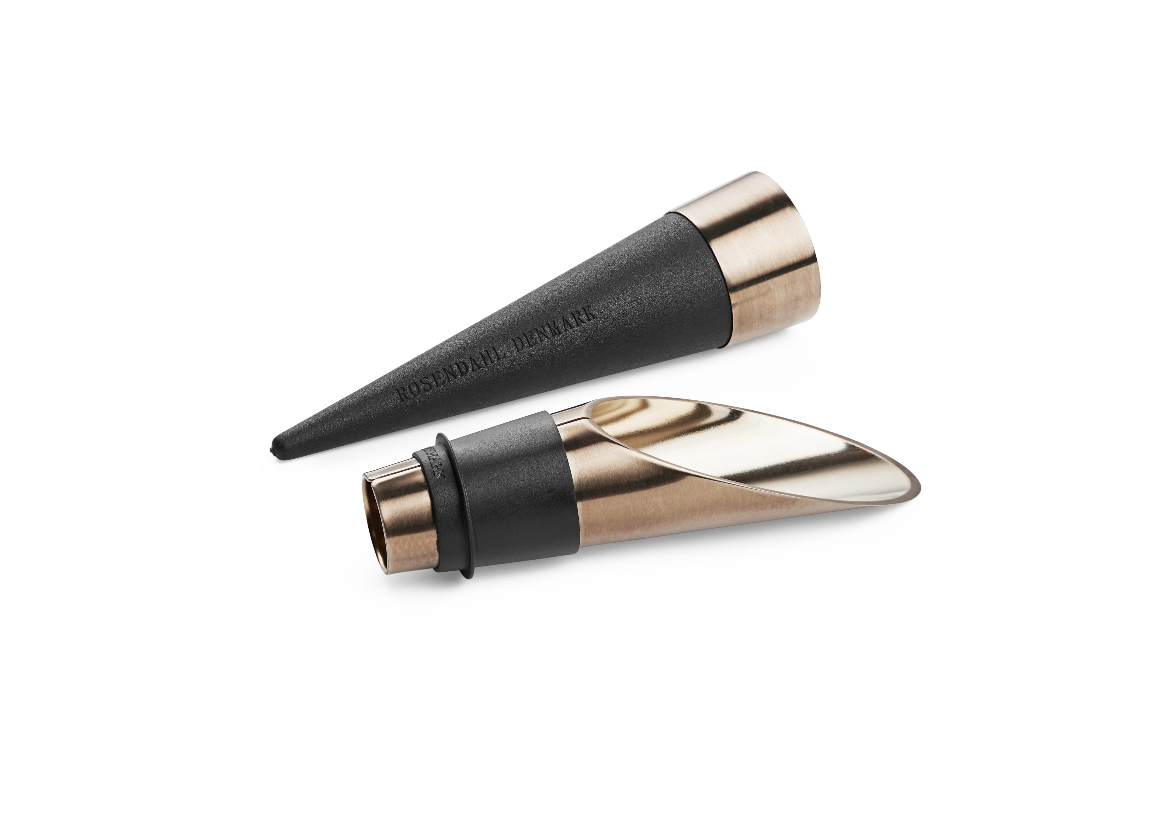 Wine stopper and Pourer 2 pcs. from Rosendahl in Black/Patinated steel color, made of Metal
