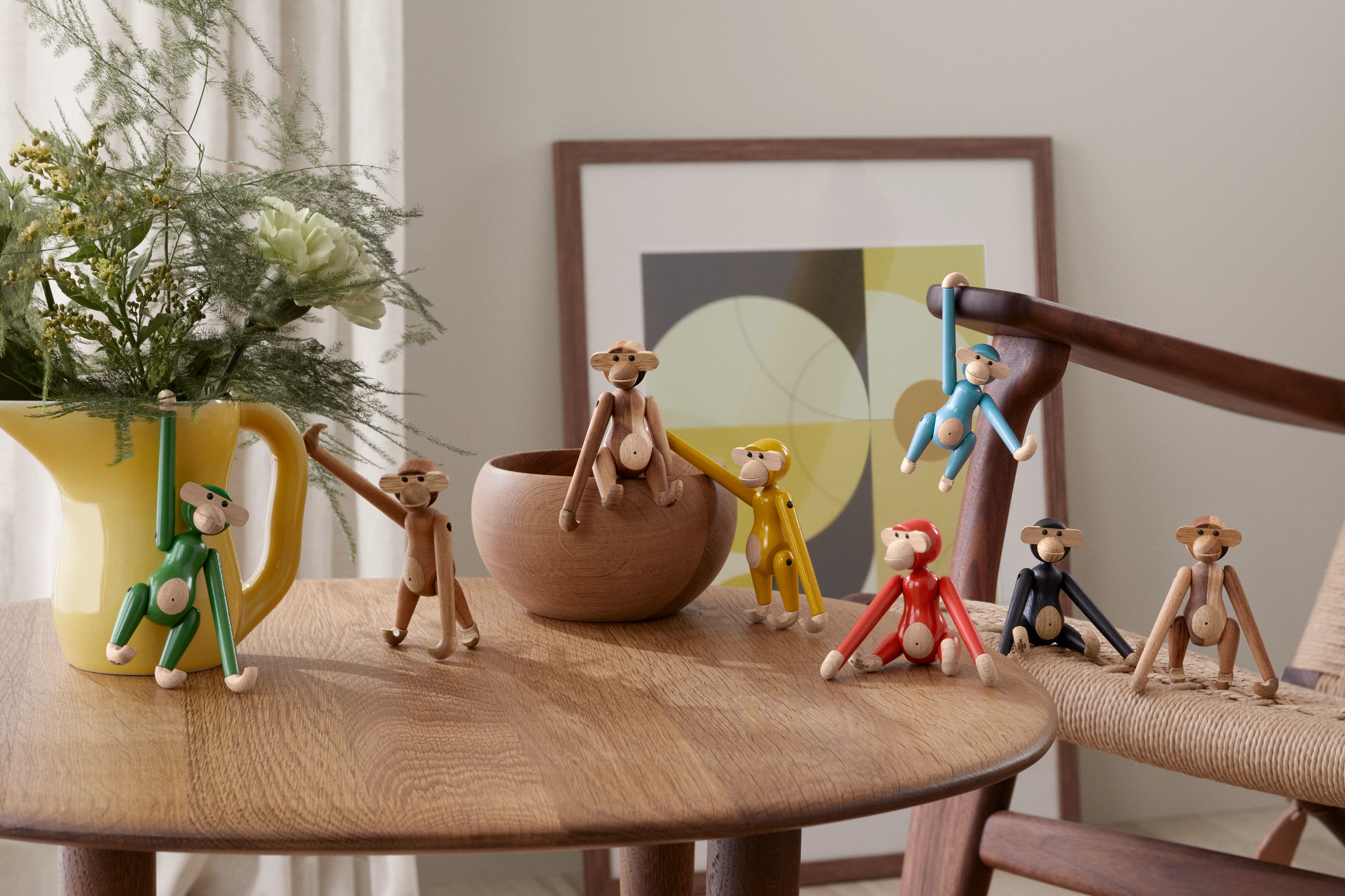 Ape mini fra Kay Bojesen i fargen Vintage gul, laget av Tre
