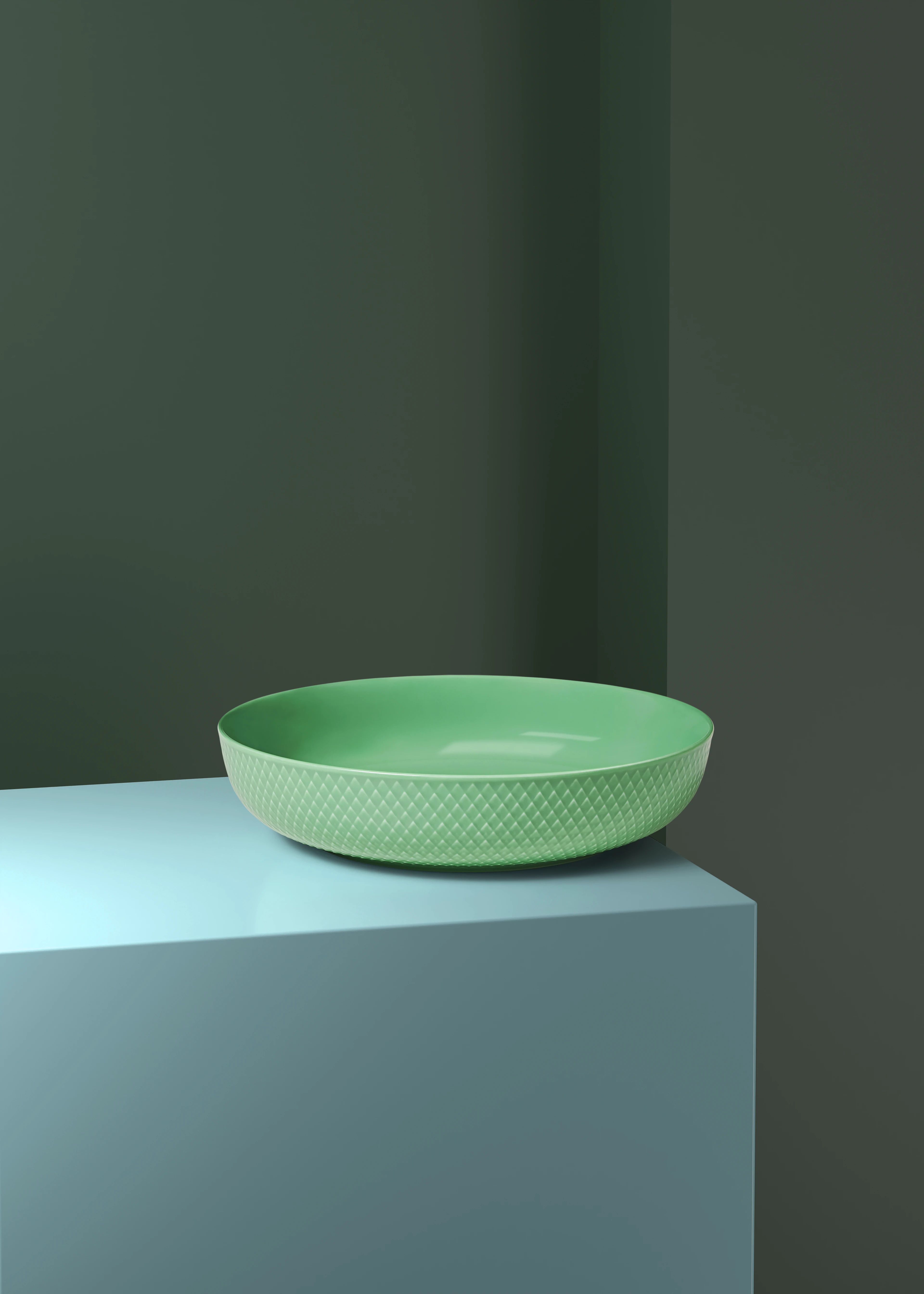 Serving bowl Ø28.5 cm from Lyngby Porcelæn in Green color, made of Ceramics