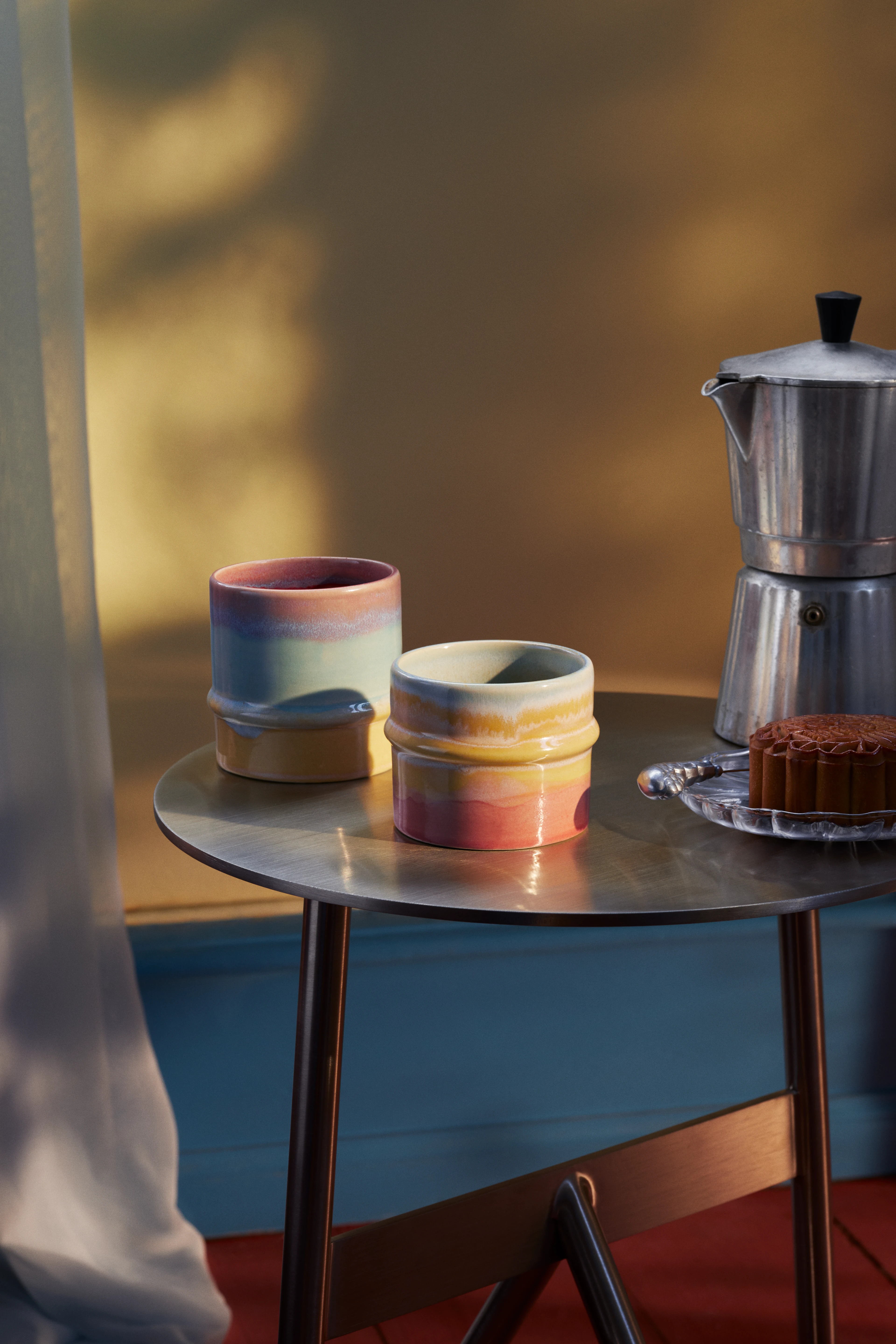 Mug 27 cl from Kähler  in Pink/Mint/Yellow color, made of Ceramics