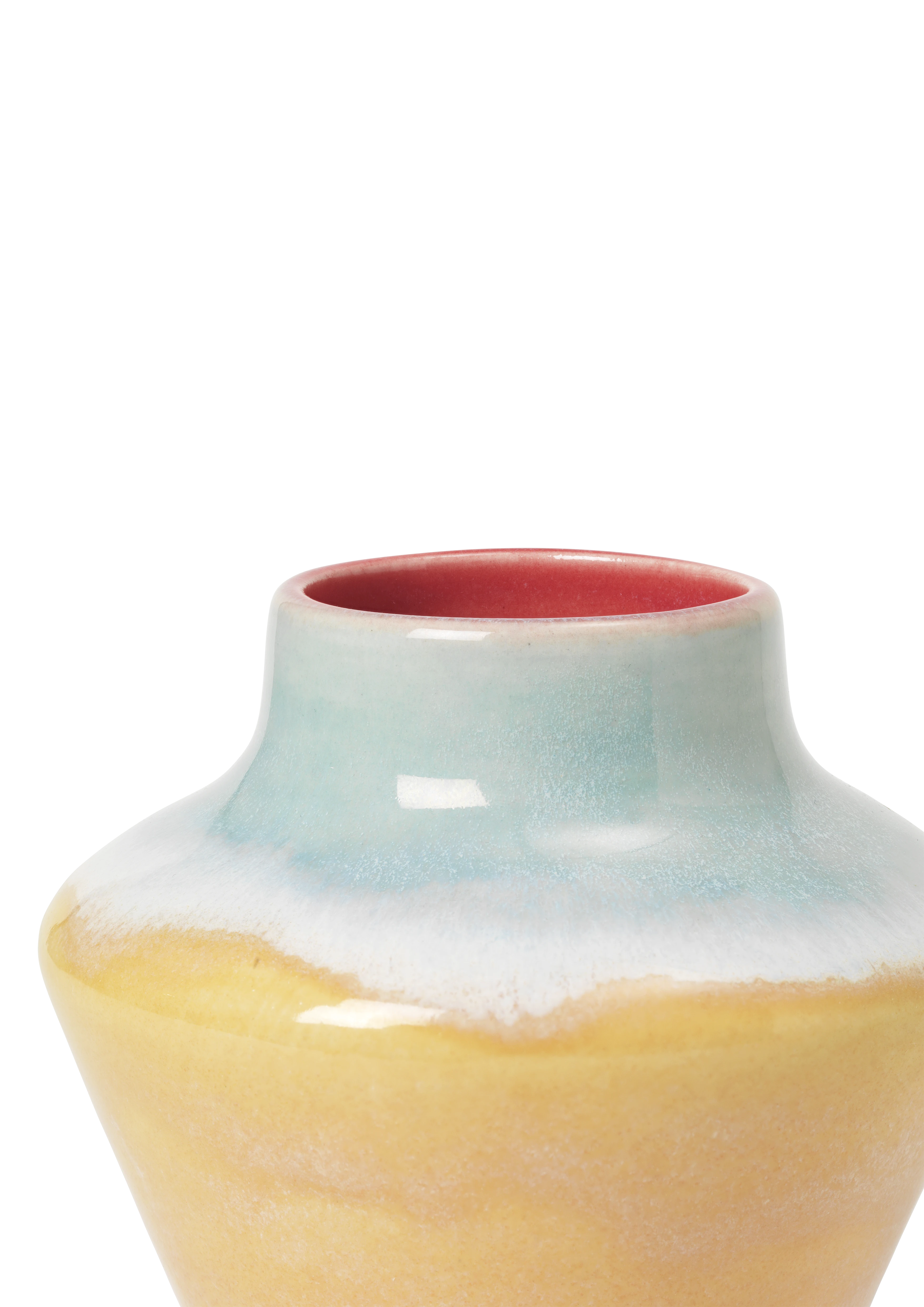 Vas H12 cm från Kähler i färgen Pink/Mint/Gul, tillverkad av Keramik