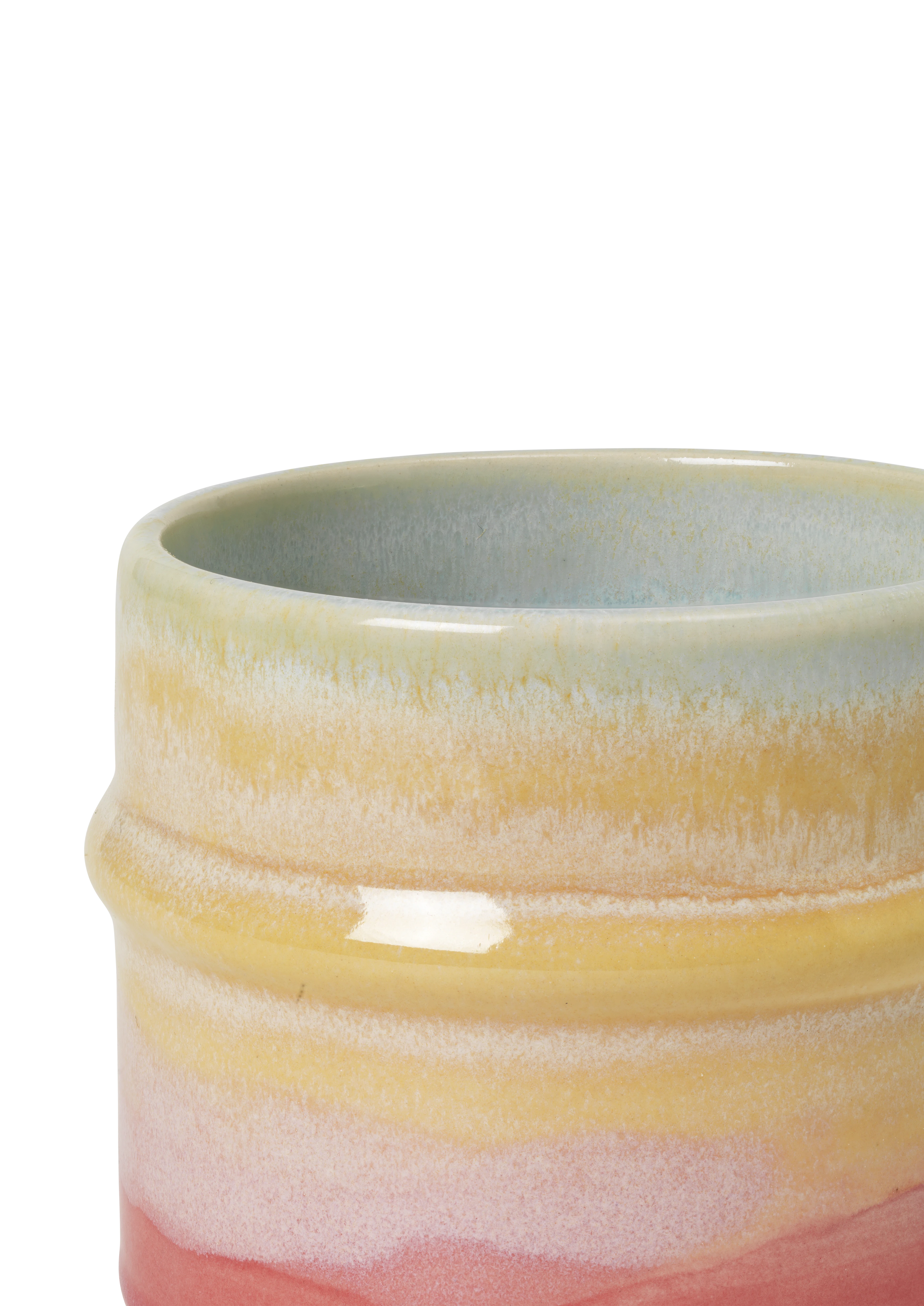 Mug 27 cl from Kähler  in Pink/Mint/Yellow color, made of Ceramics