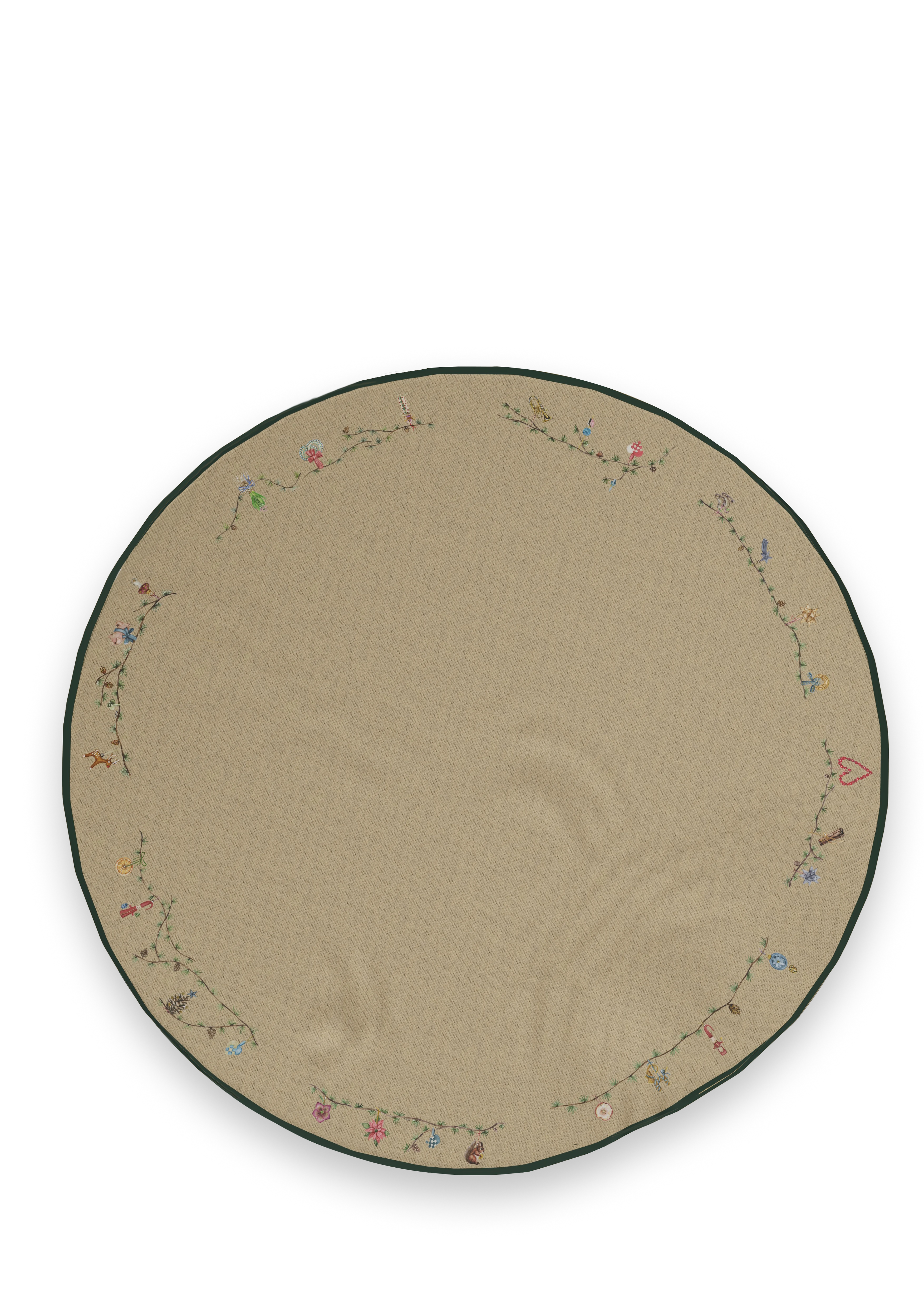 Juletræstæppe Ø130 cm fra Kähler i farven Sand, lavet af Bomuld