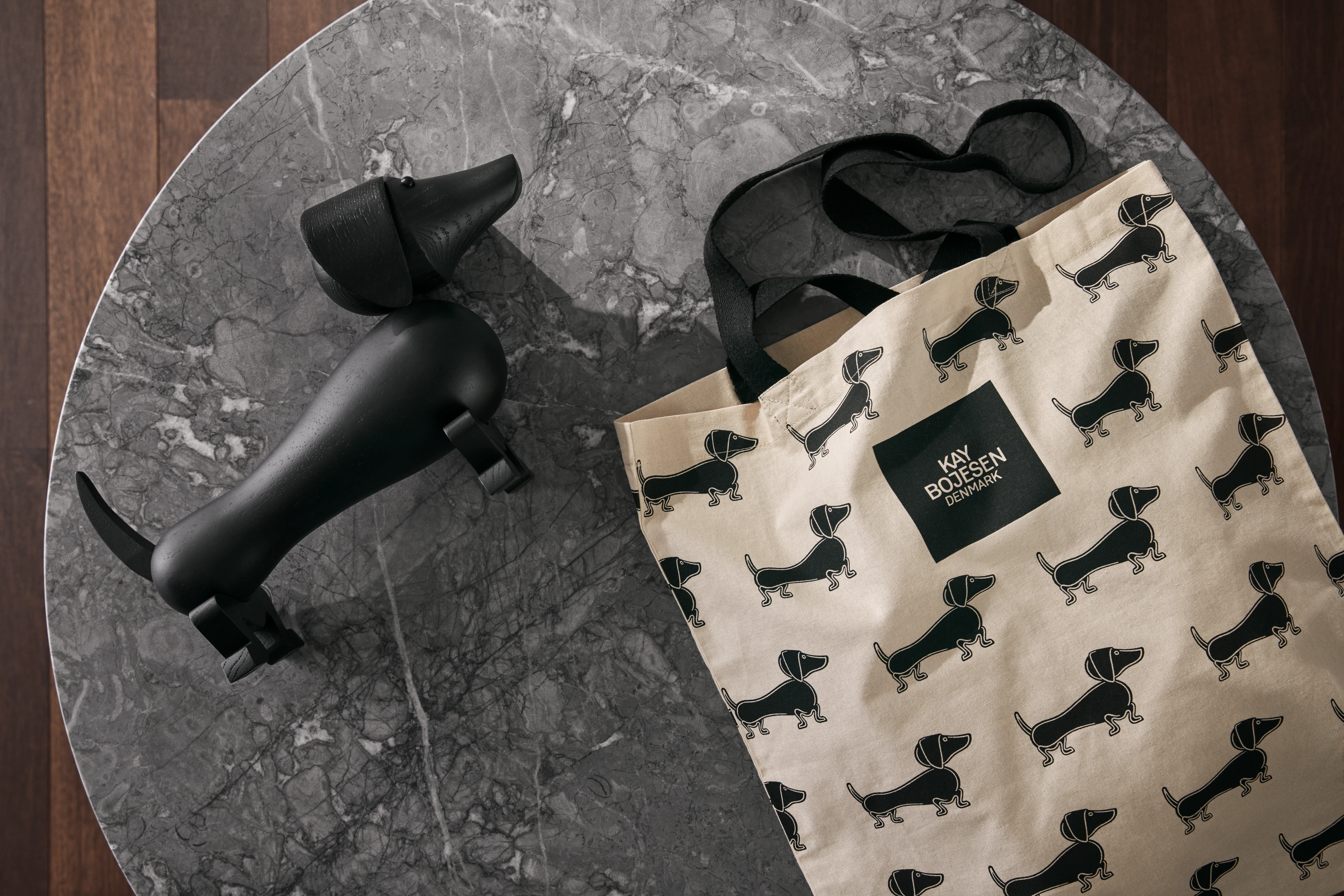 Dog Tote bag 40x45 cm from Kay Bojesen in Black/White color, made of Cotton