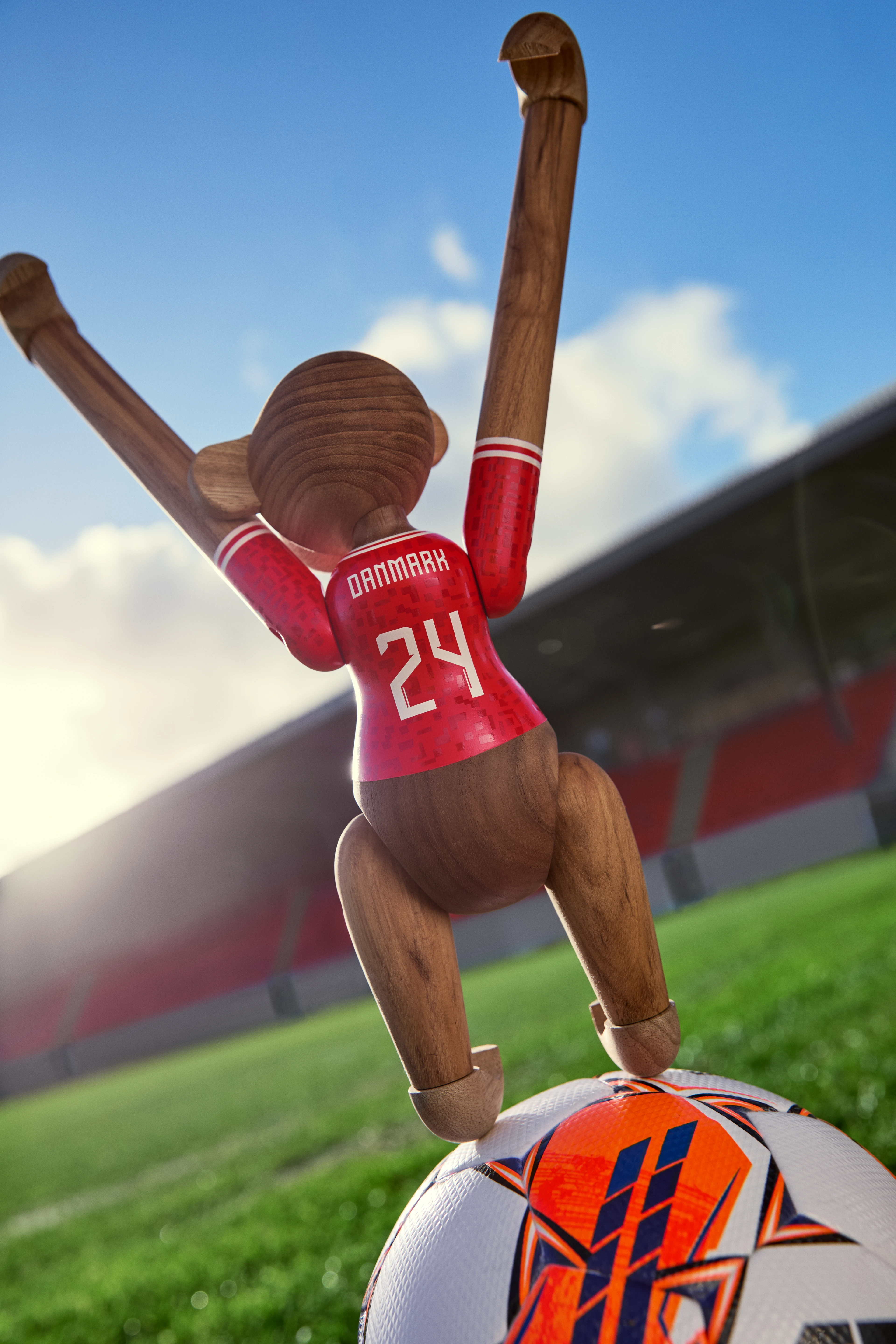 x DBU Herre Abe 2024 mellem fra Kay Bojesen i farven Teak/Limba, lavet af Træ