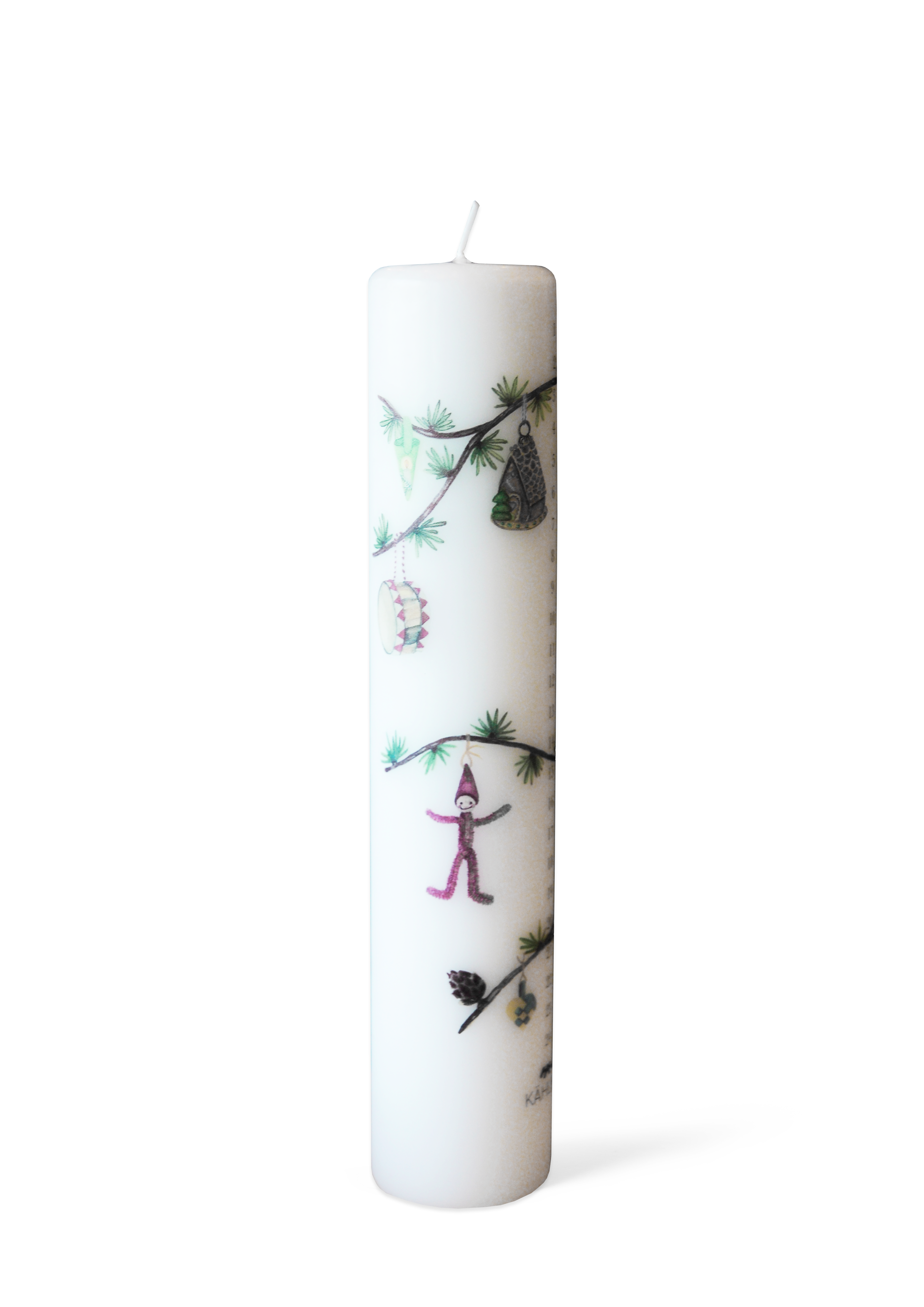 Kähler Advent Candle 2024 Ø5 cm in White w. deco