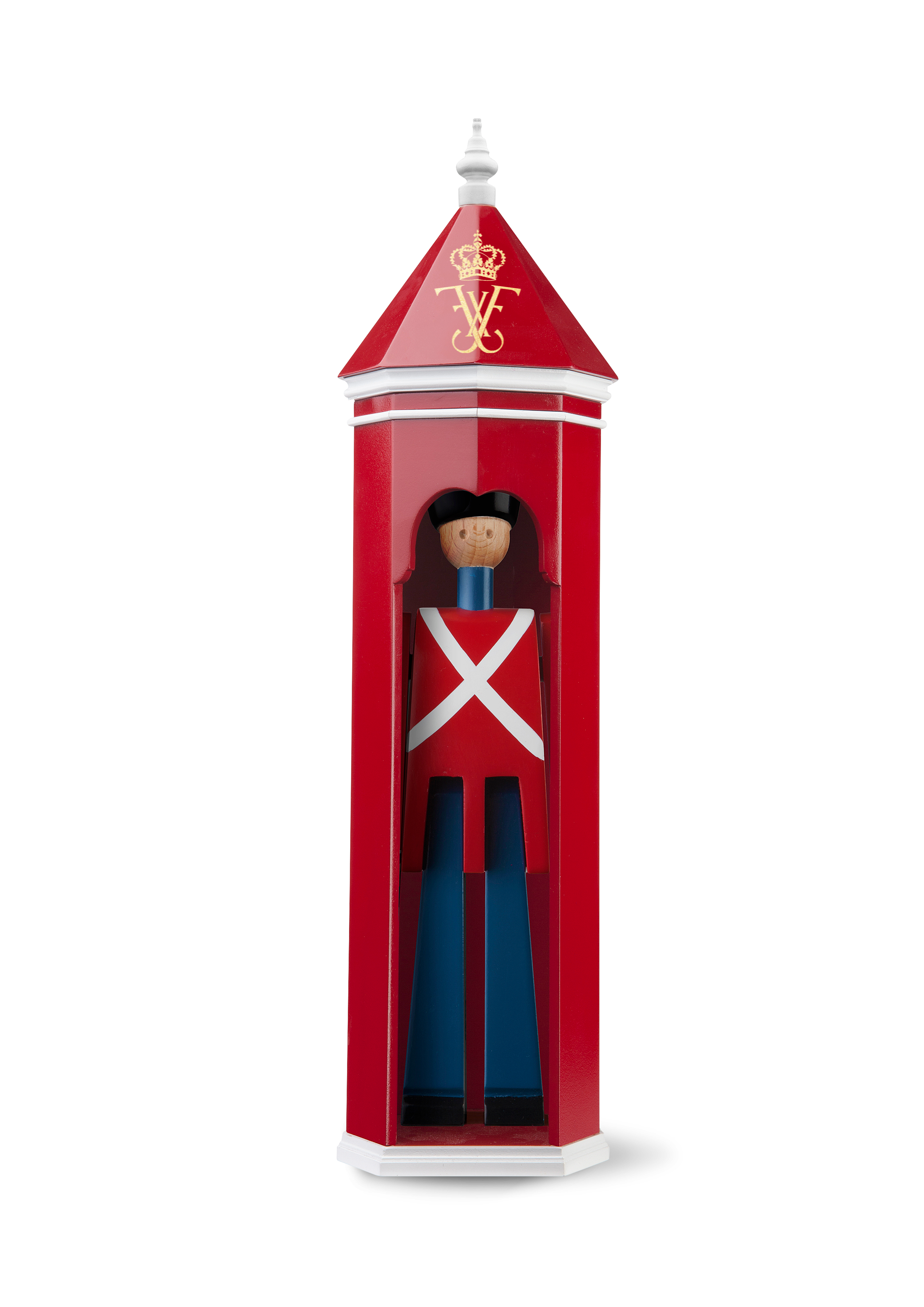 Kay Bojesen King Frederik X Sentry box H36 cm in Red/White
