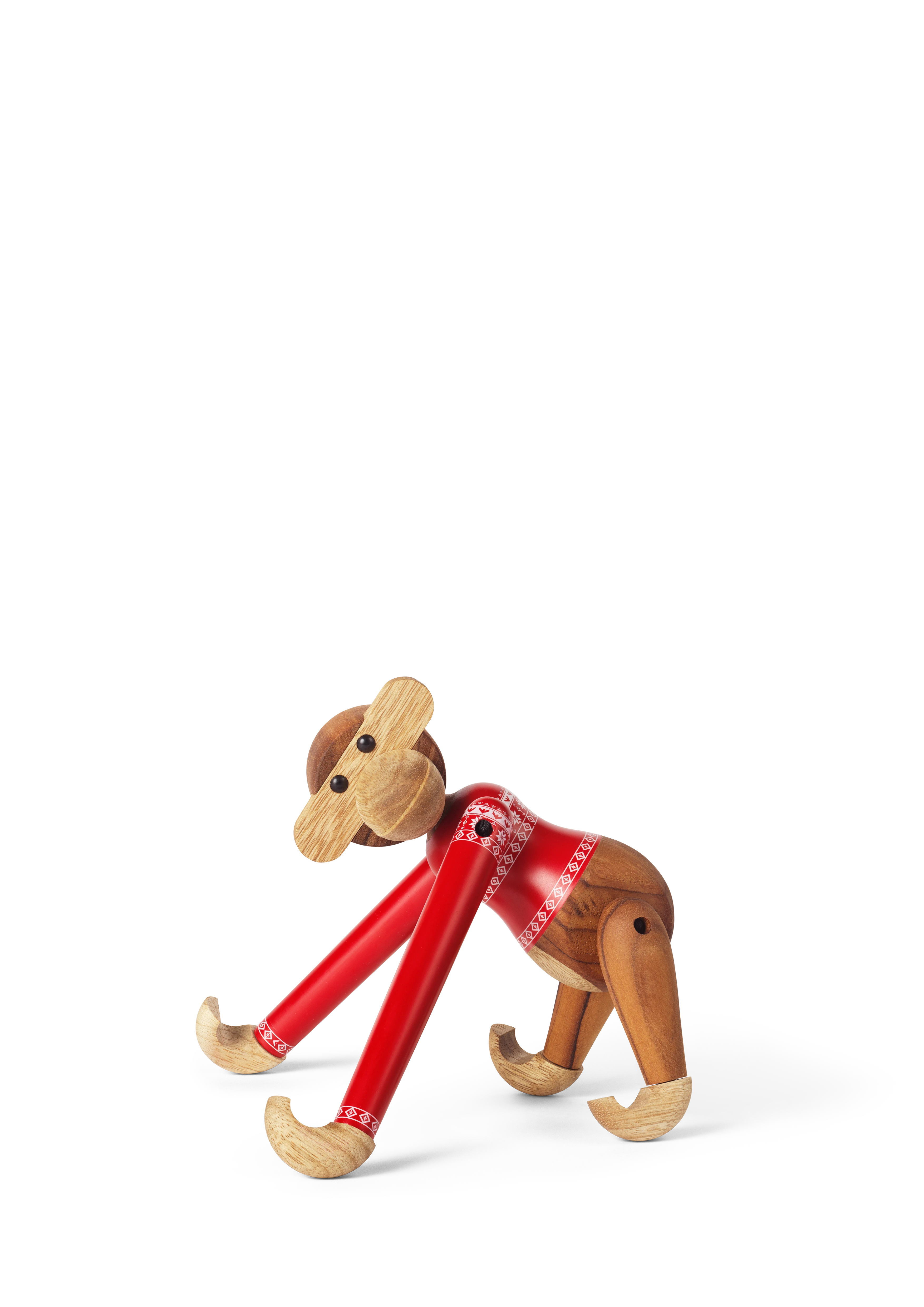 Christmas Jumper Monkey 2024 small from Kay Bojesen in Teak/Limba color, made of Wood