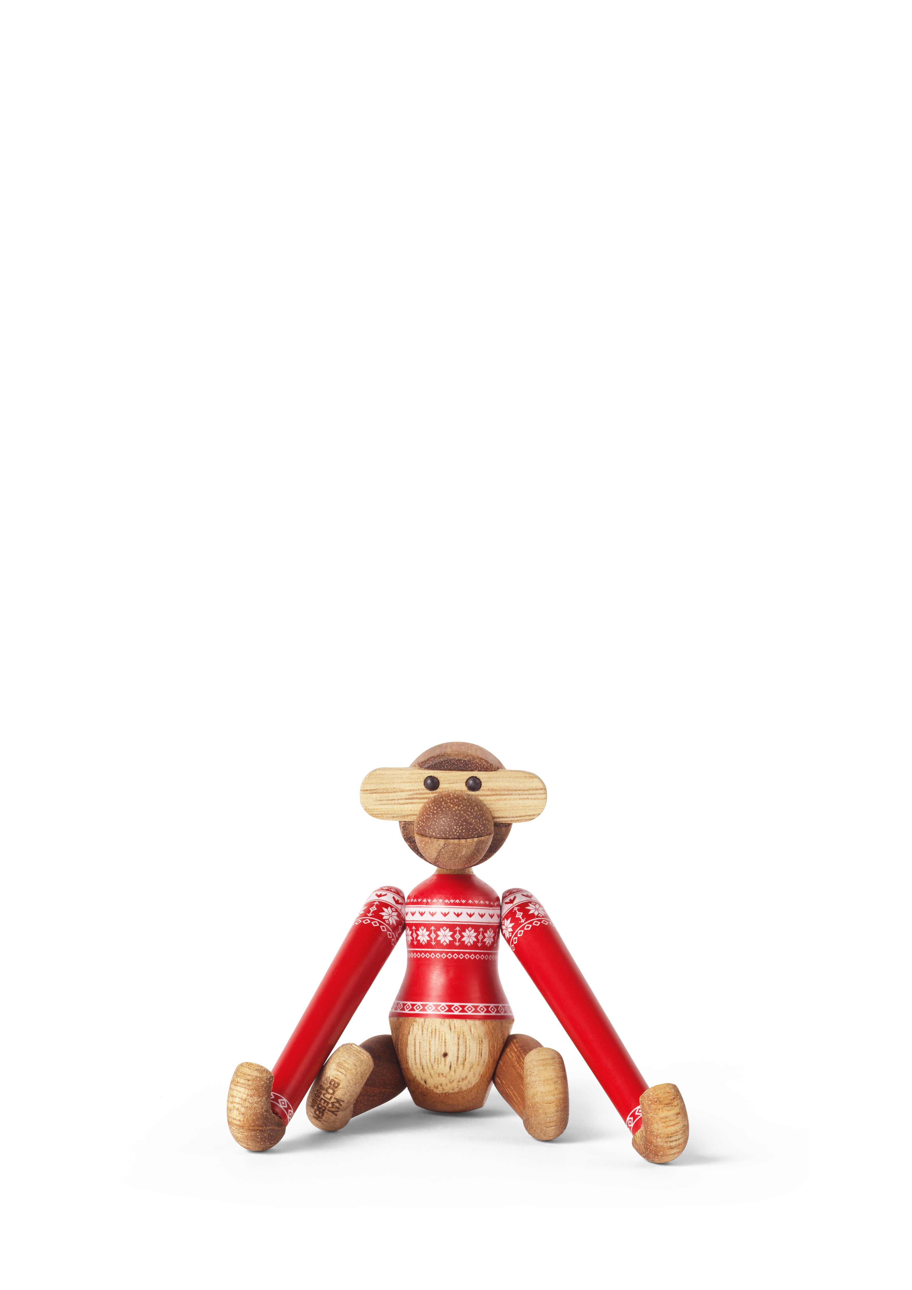 Christmas Jumper Monkey 2024 mini from Kay Bojesen in Teak/Limba color, made of Wood