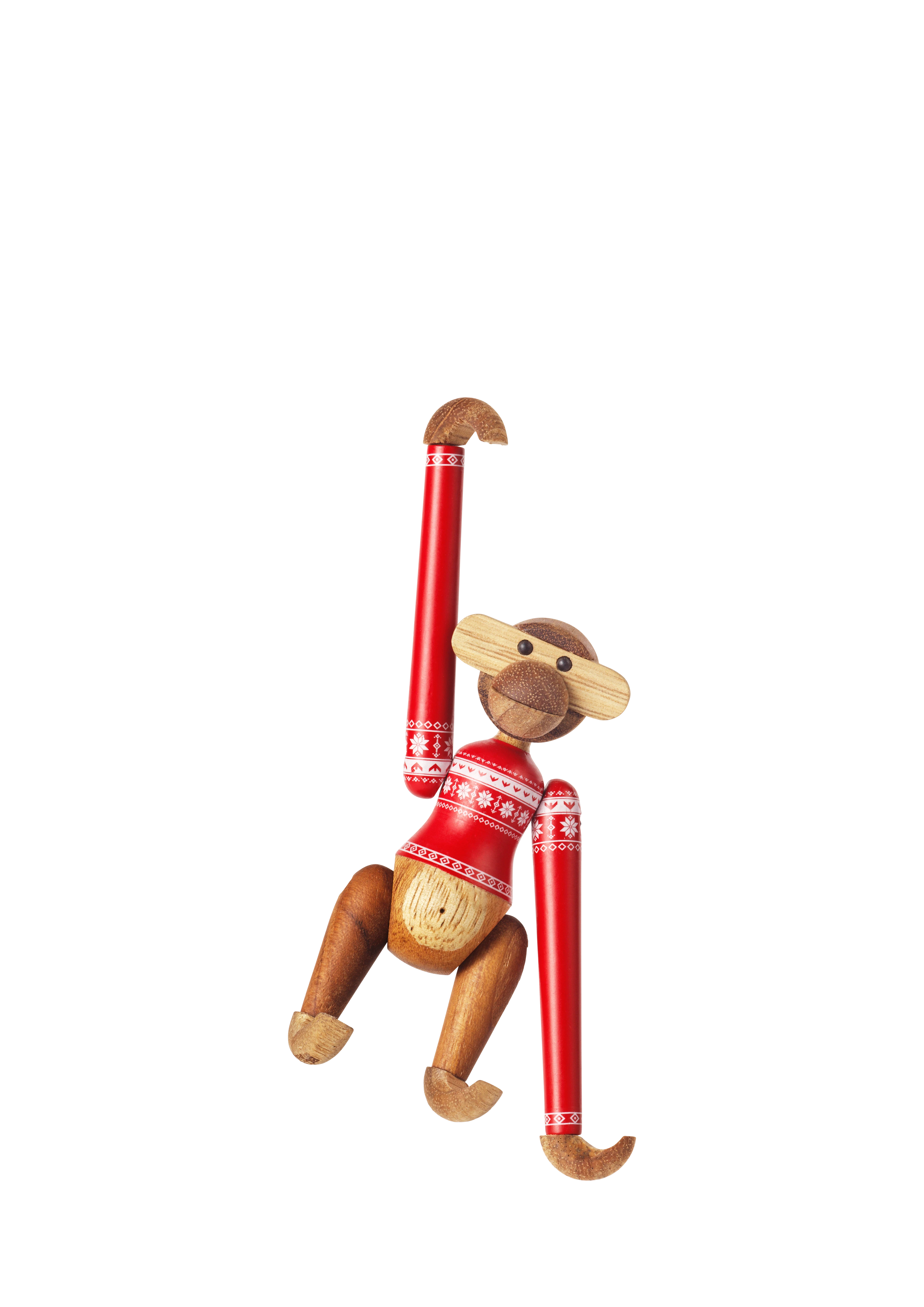 Christmas Jumper Monkey 2024 mini from Kay Bojesen in Teak/Limba color, made of Wood