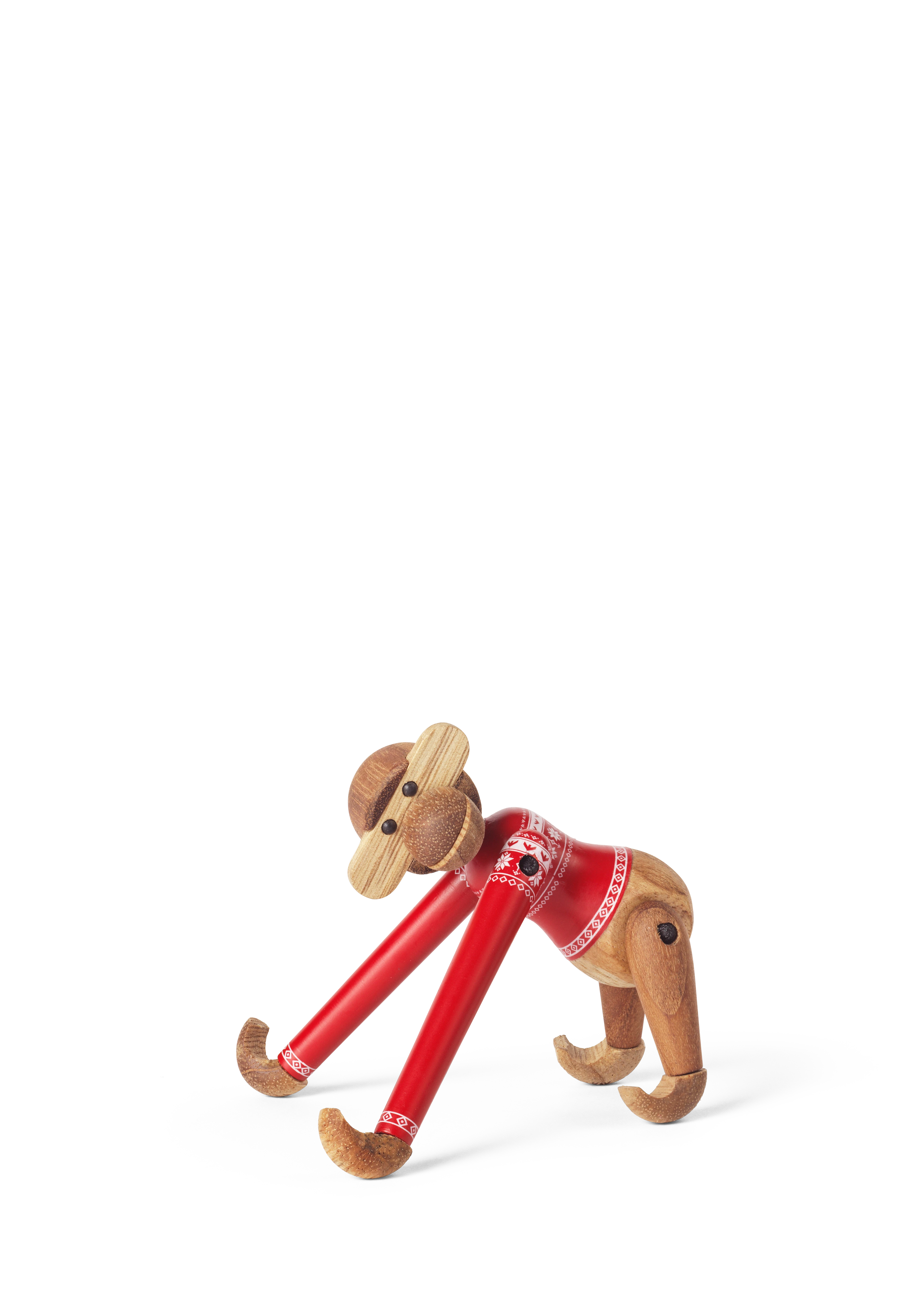 Christmas Jumper Monkey 2024 mini from Kay Bojesen in Teak/Limba color, made of Wood