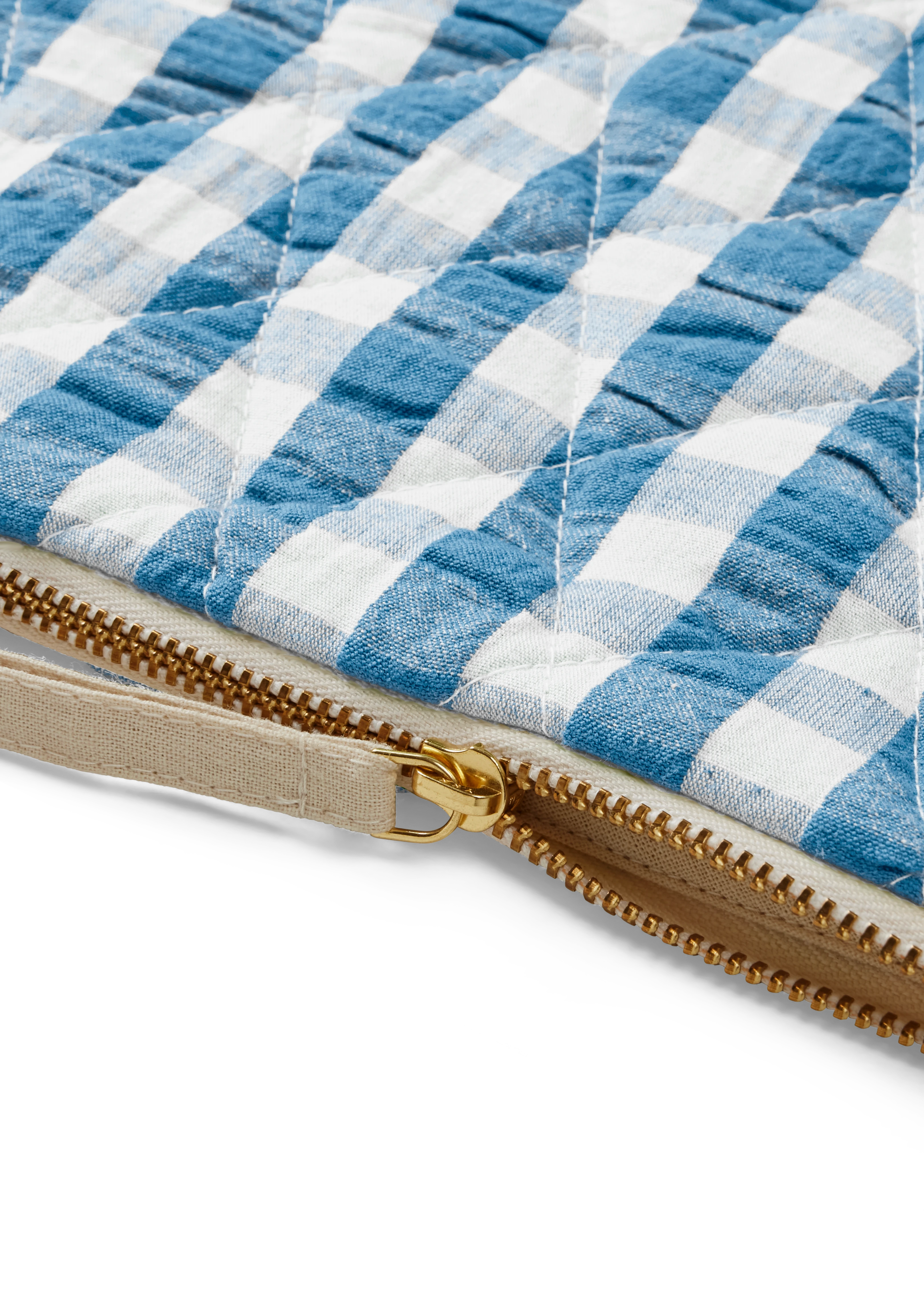 Pondus Computer sleeve 38x28 cm fra JUNA i fargen Blå/Bjørk, laget av Bomull