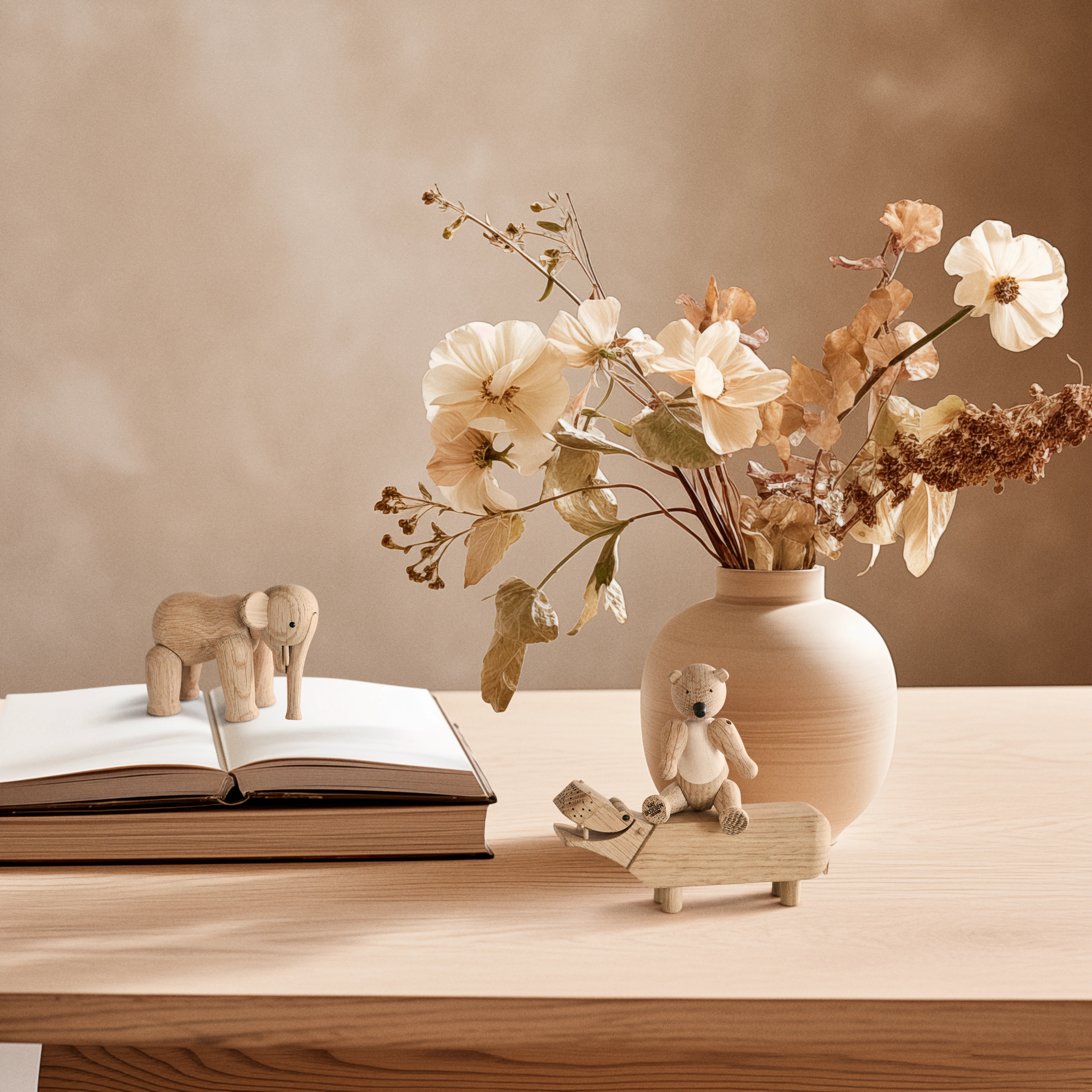 Multi-pack liliput 3 pcs. from Kay Bojesen in Oak color, made of Wood