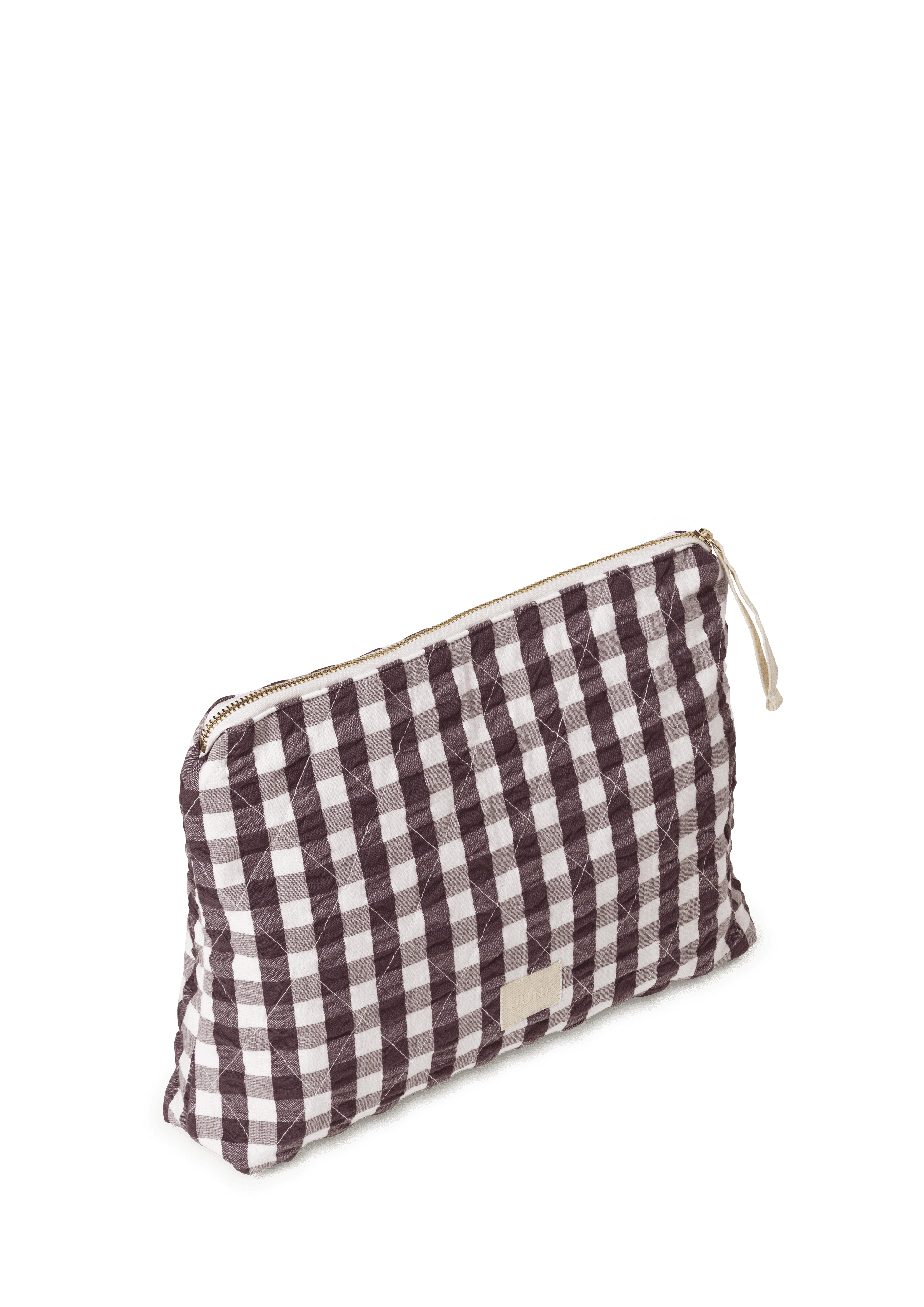 JUNA Karla Toiletry Bag 30x10x20 cm in Chocolate/White