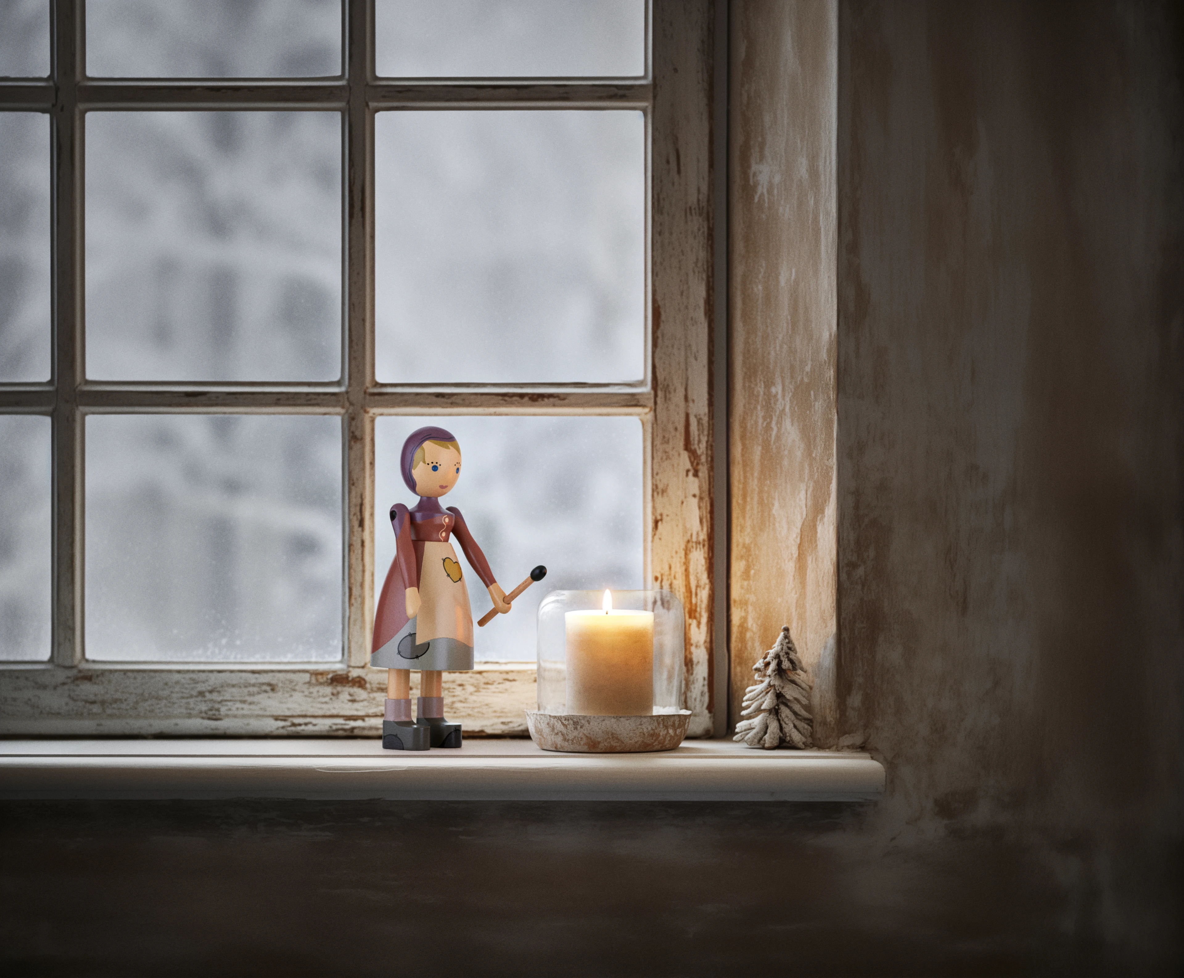 The Little Match Girl H14.5 from Kay Bojesen in Multi color, made of Wood