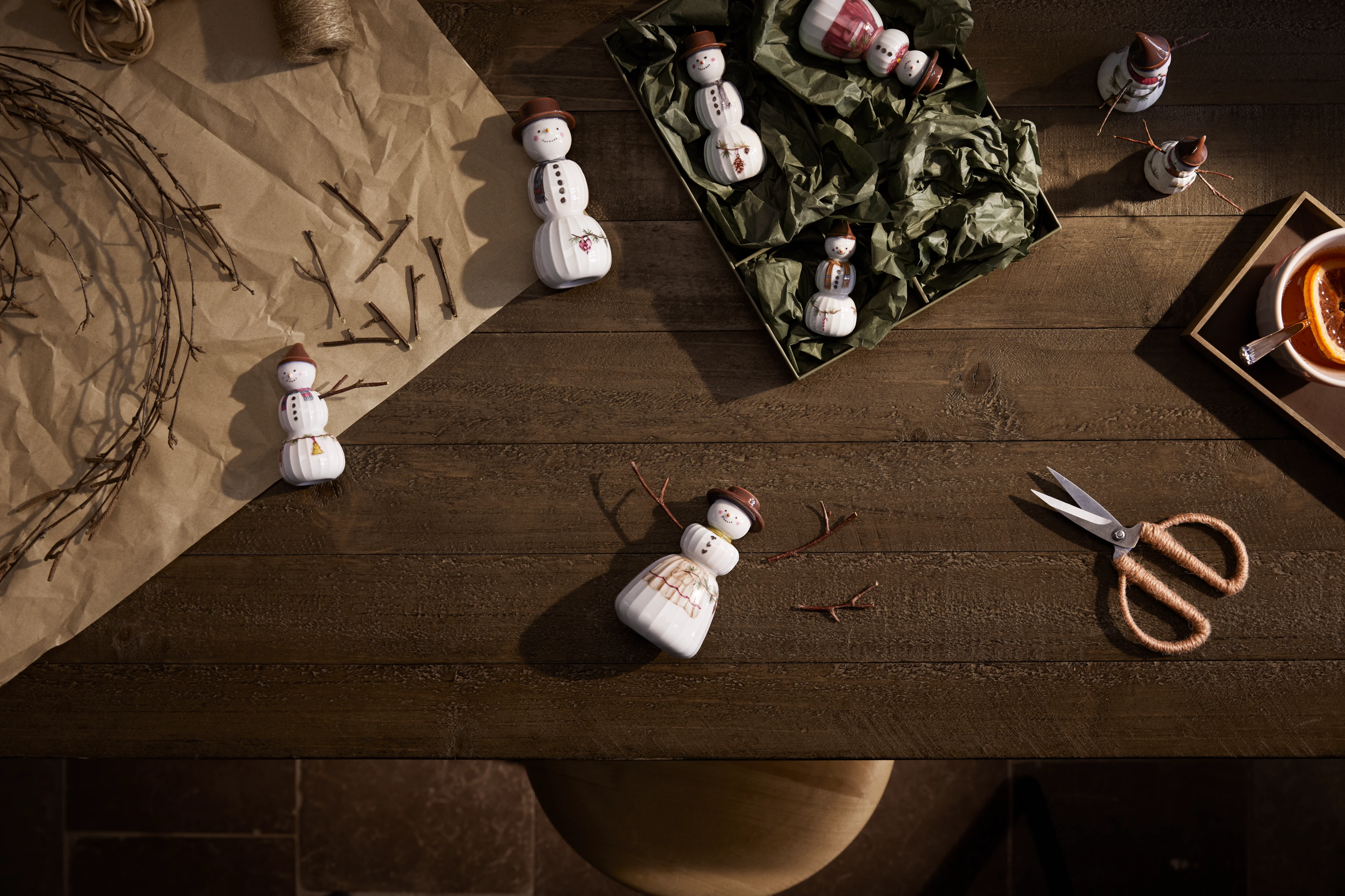 Snowman H11.5 from Kähler  in White w. deco color, made of Ceramics