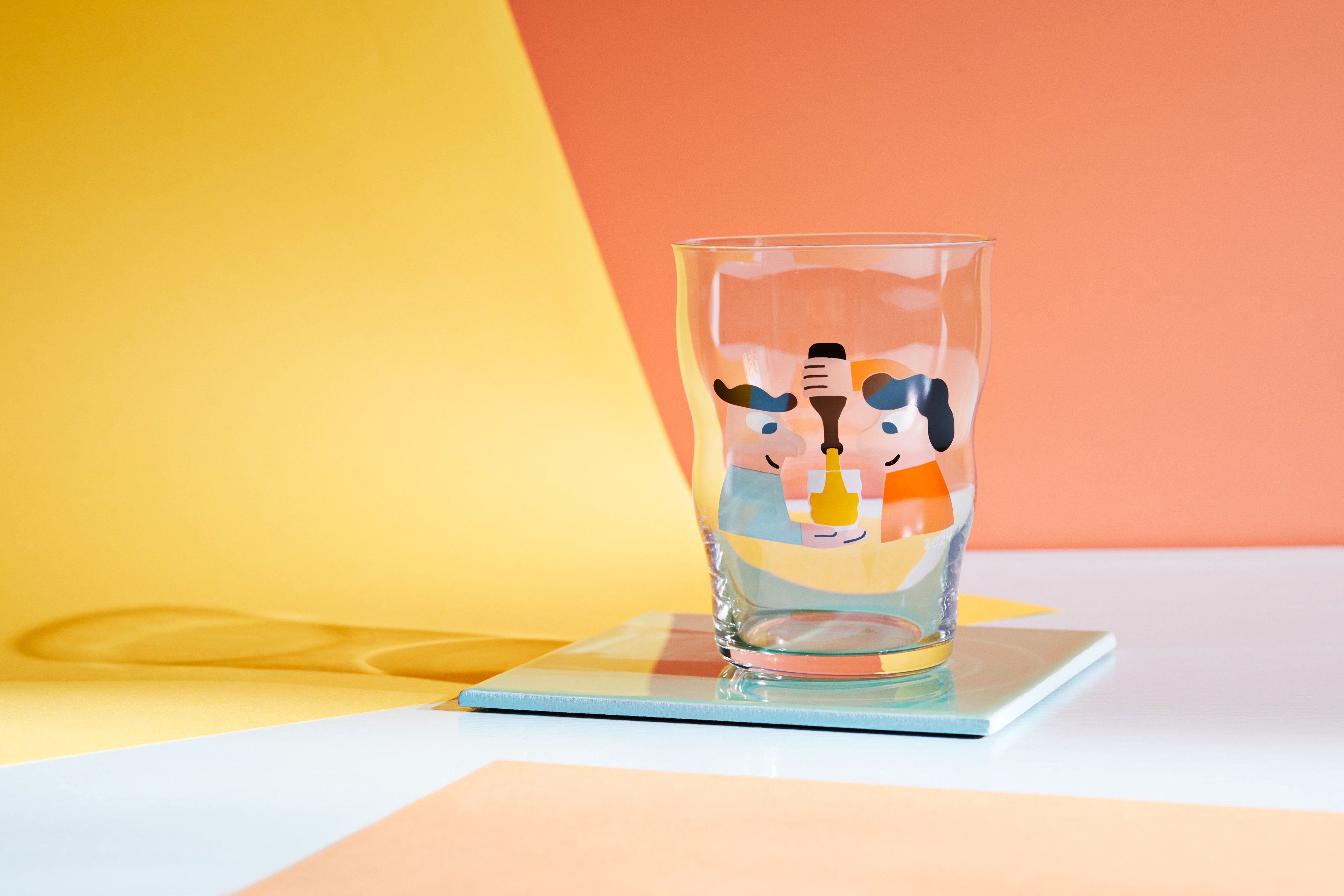 Pint Beer Glas 2024 40 cl from Holmegaard in Clear w. deco color, made of Glass