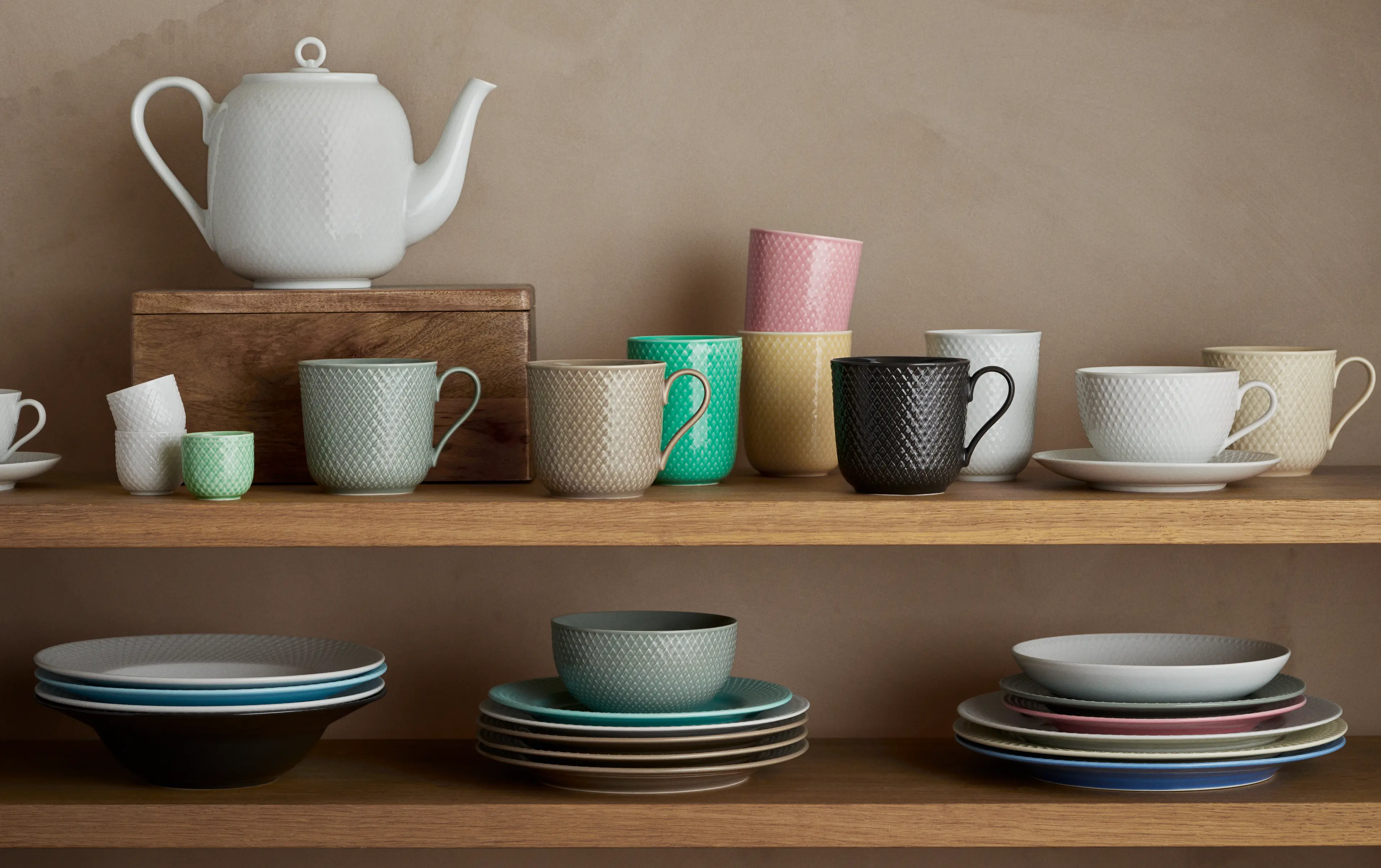Lyngby Porcelæn, Rhombe, Rhombe Color, Rhombe Earth